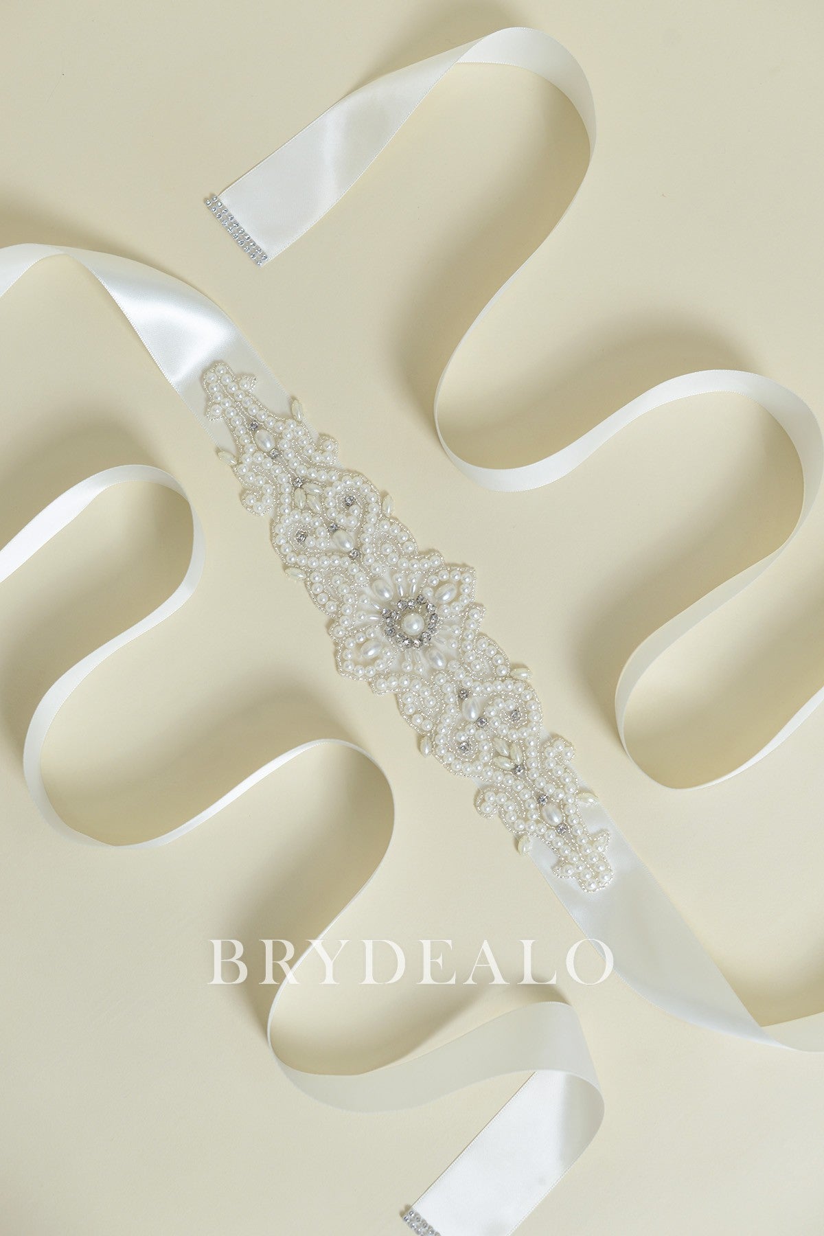 Pearls Crystals Satin Bridal Sash Online