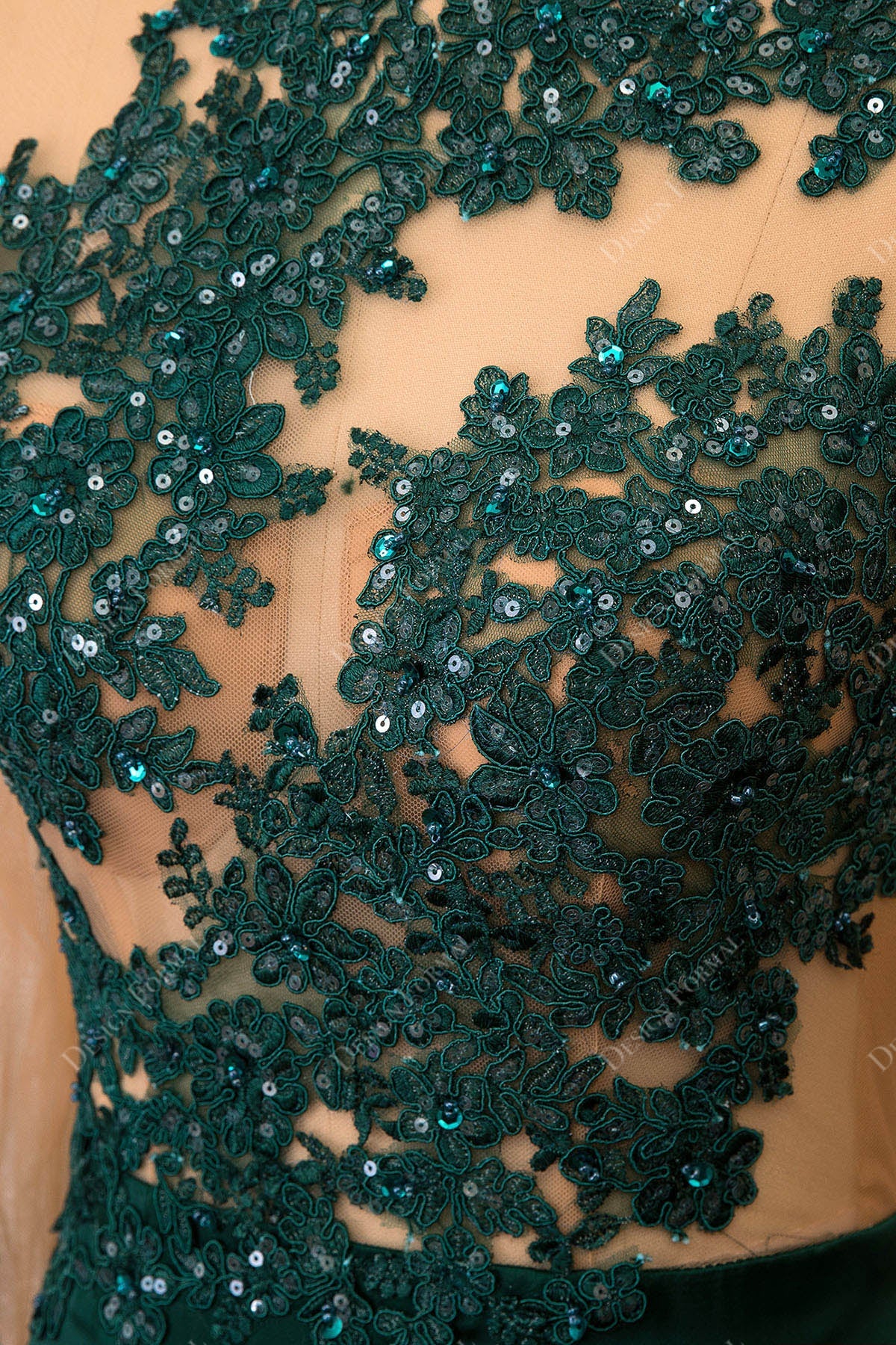 delicate sequin lace illusion top