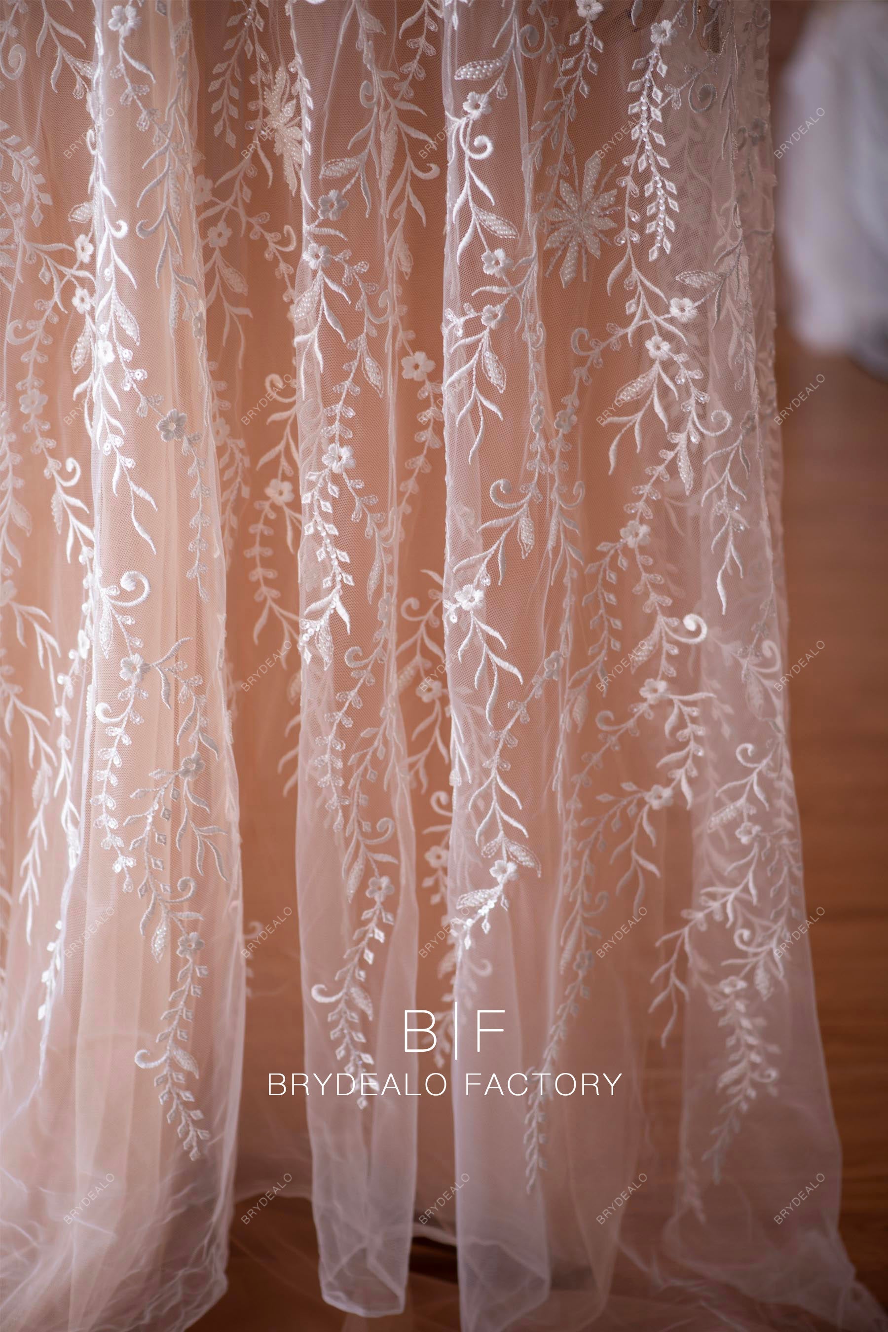 designer beaded flower lace by the yard