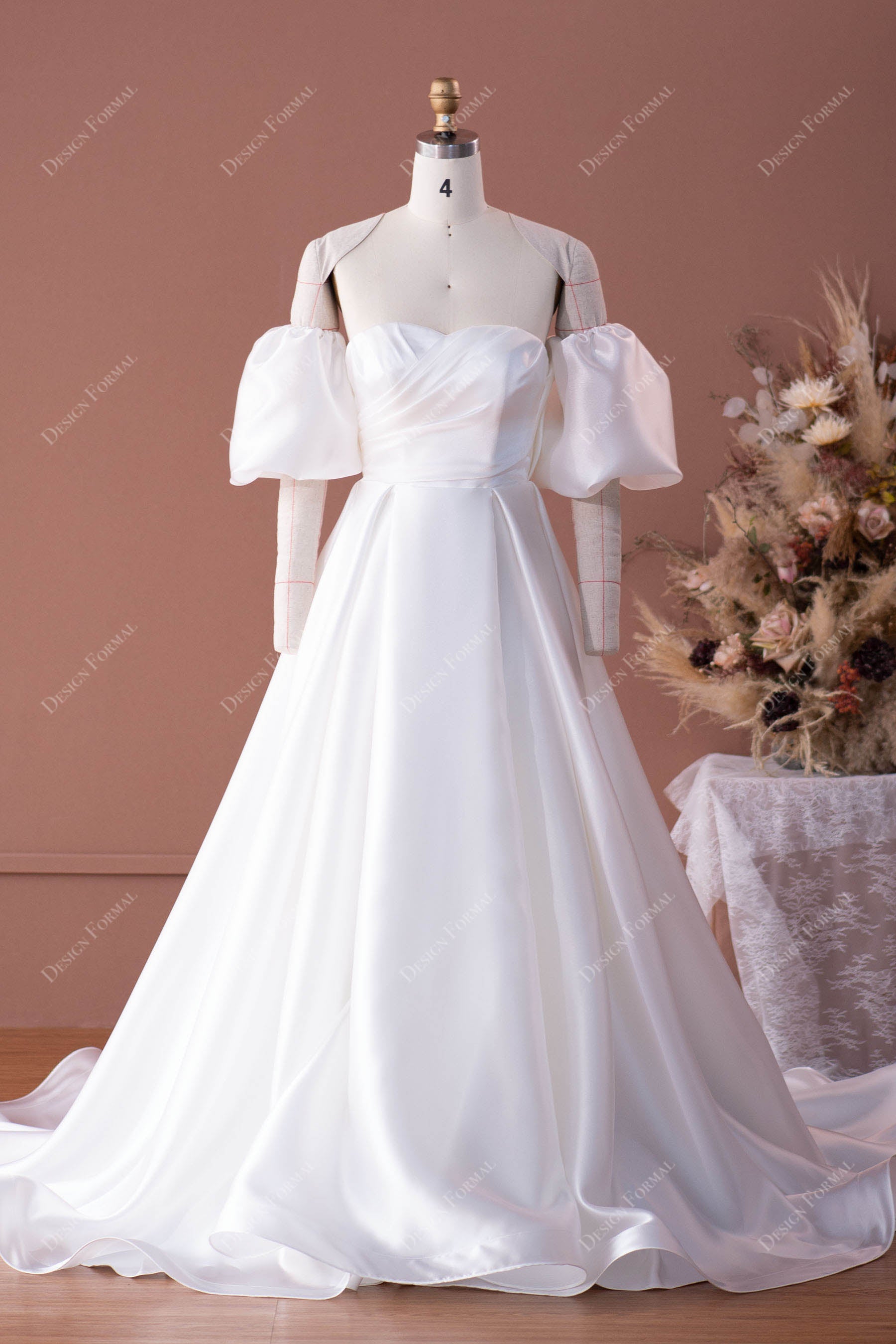 Designer Organza Off-shoulder A-line Bridal Dress Designer Organza Off-shoulder A-line Bridal Dress
