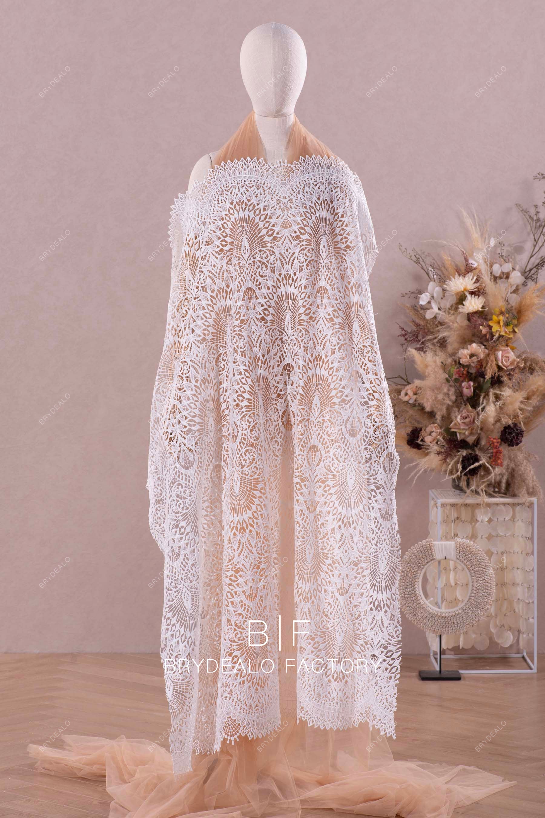 best double border crocheted lace fabric