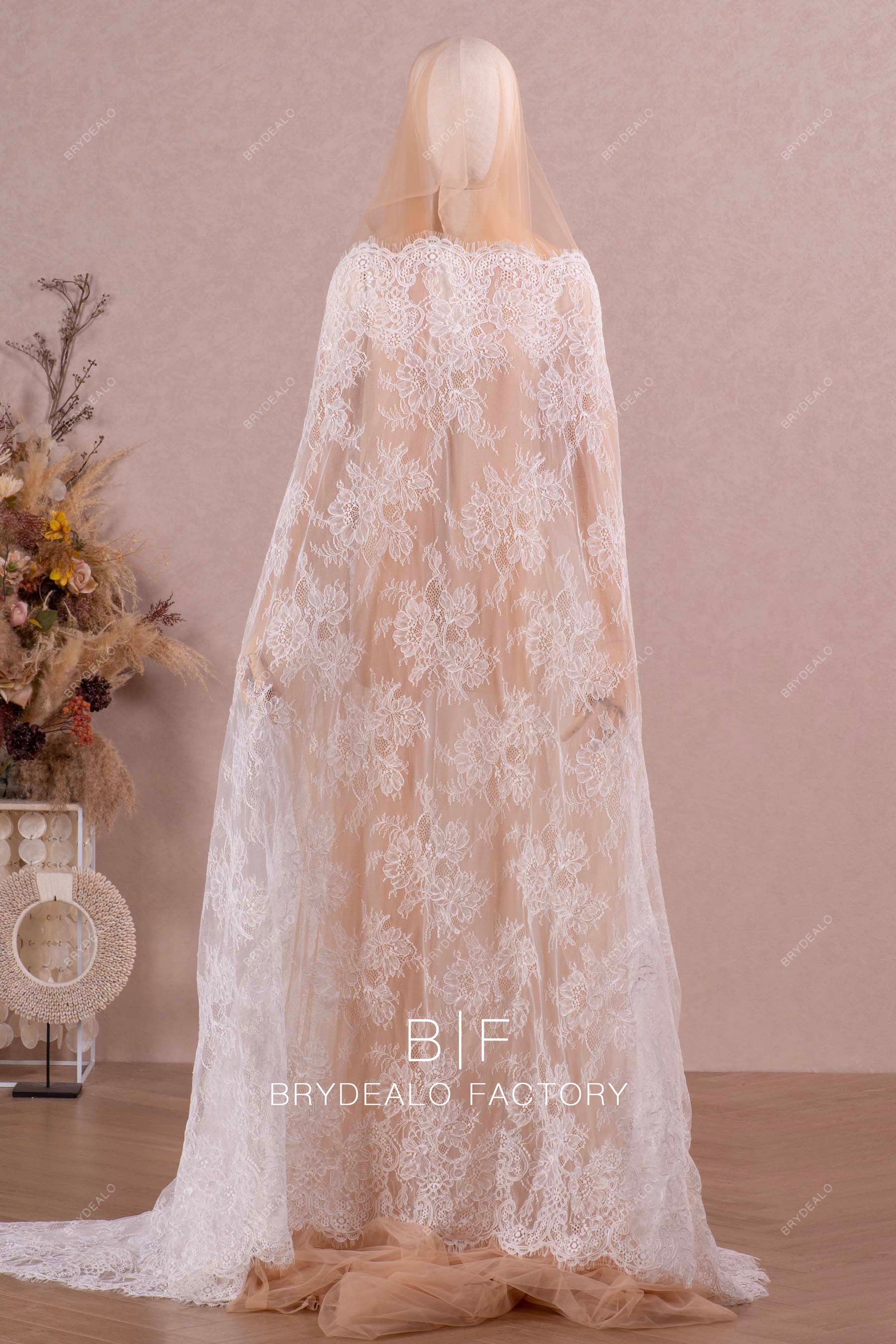 Double Eyelash Scalloped Edges Lace Fabric