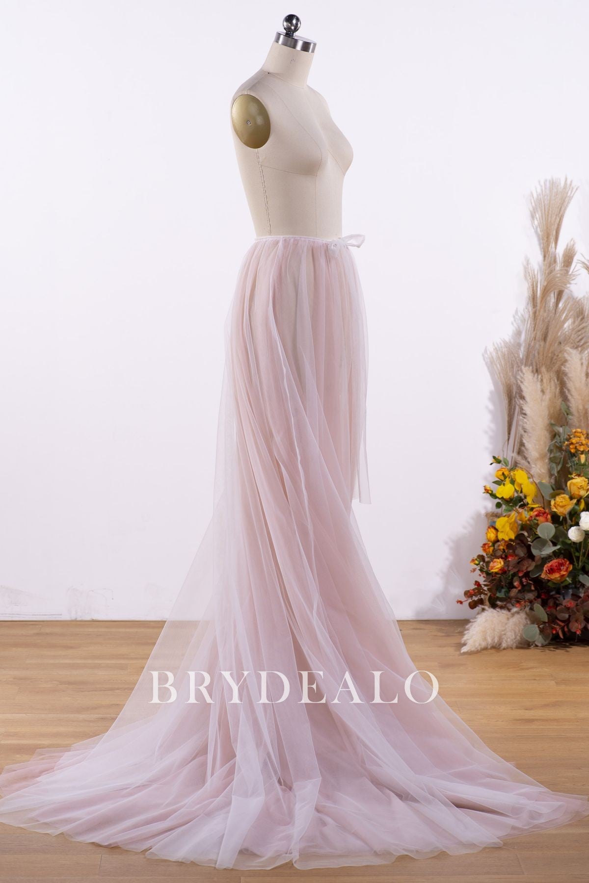 dusty rose soft tulle wedding separates overskirt