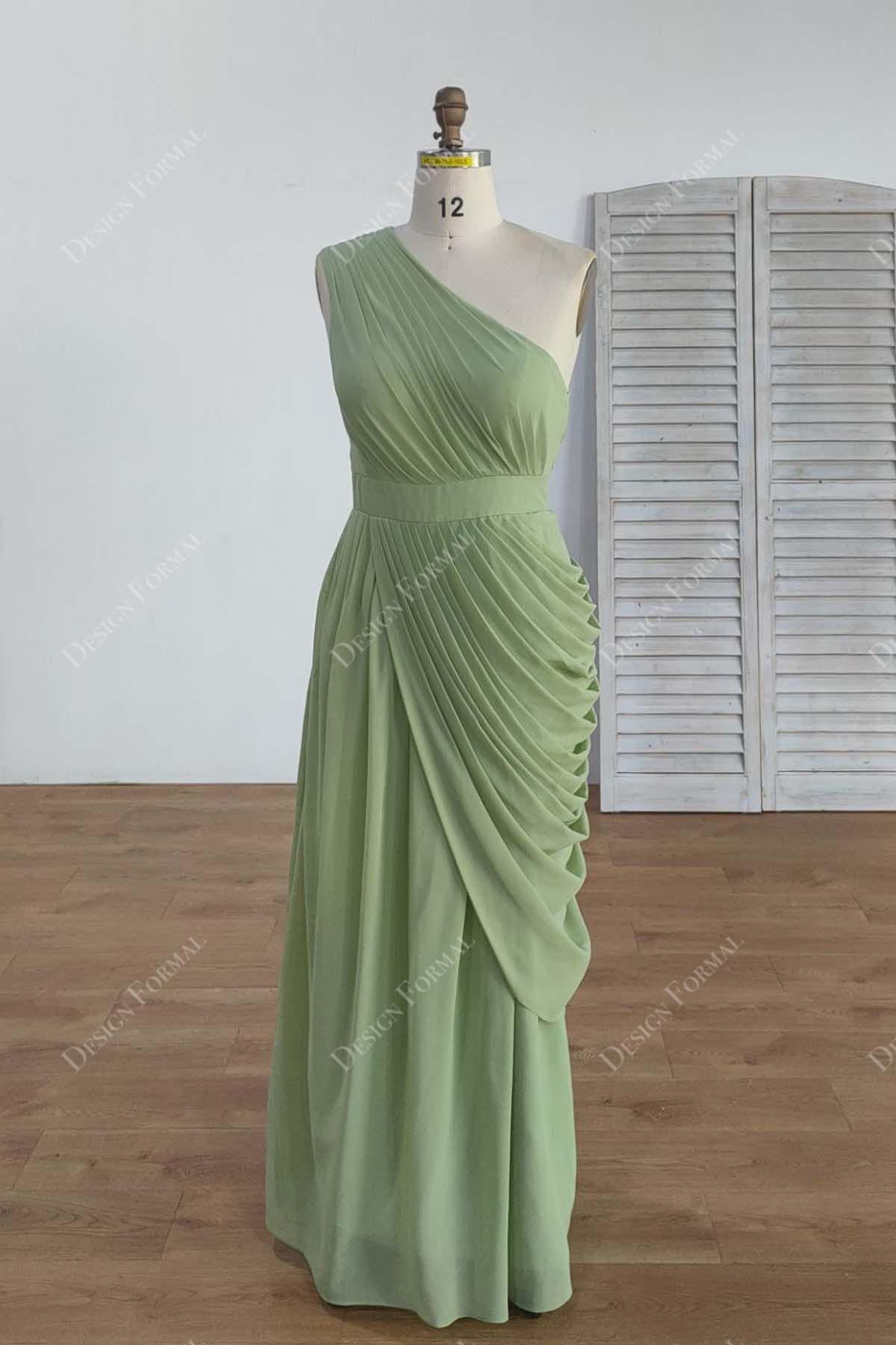 Ivory ruched best sale draped chiffon dress