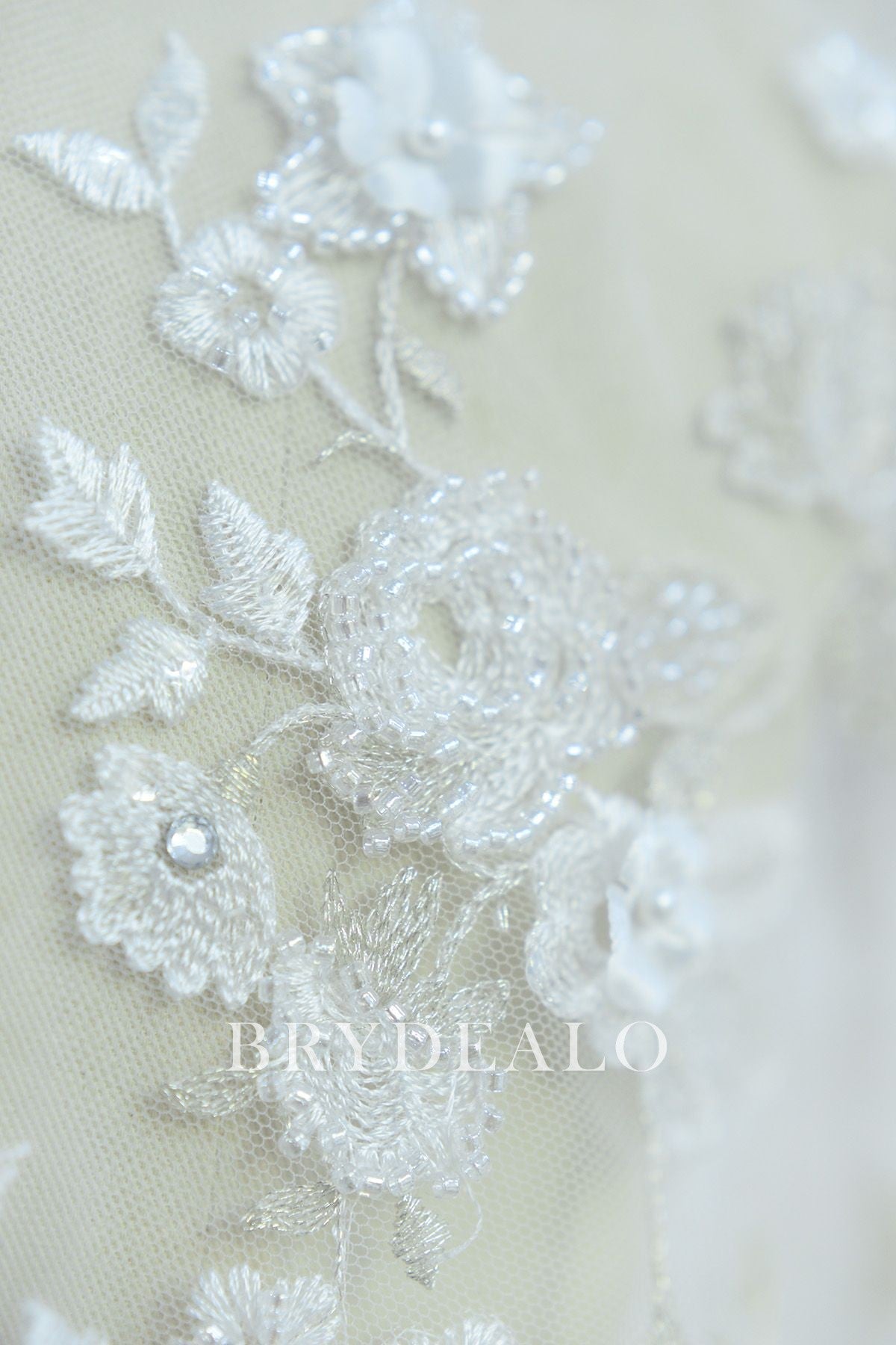 Beaded Flower Designer Lace Fabric