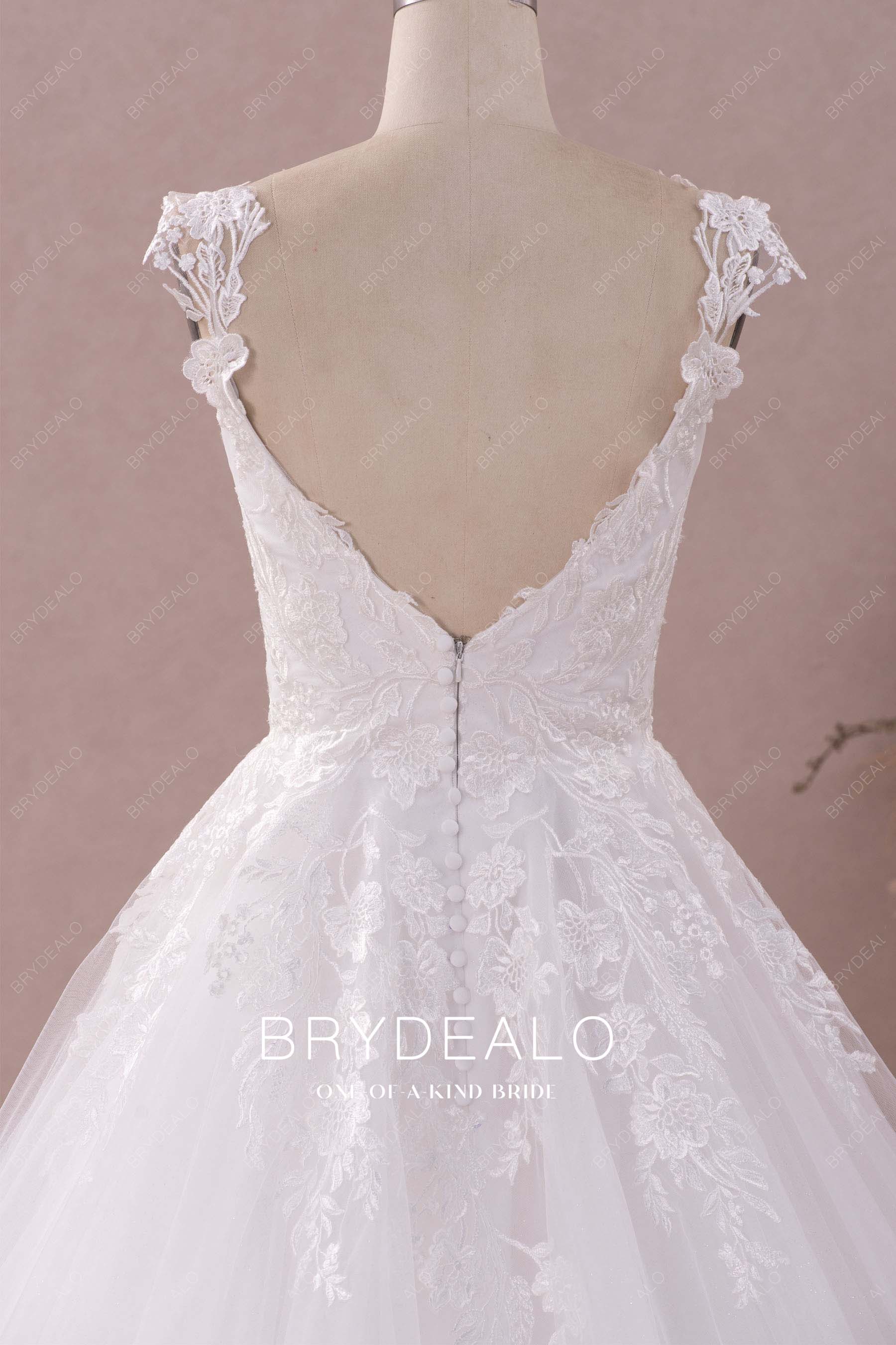 v-back sleeveless modern fall wedding dress