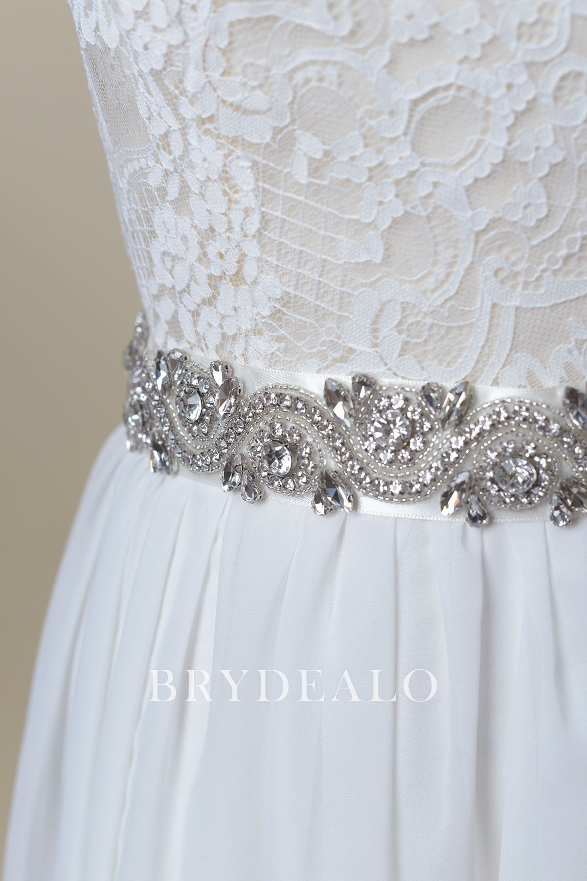 Glaring Rhinestones Axial Symmetrical Bridal Sash for sale