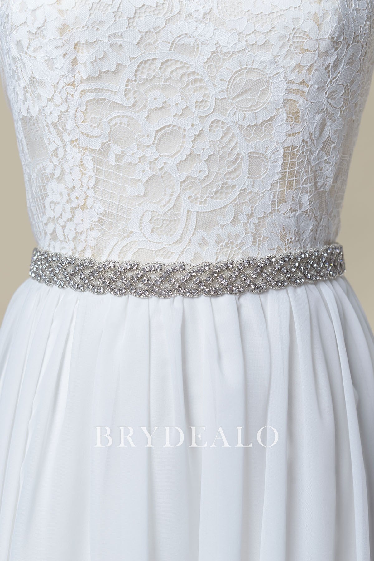 Sparkly Crisscross Rhinestones Satin Bridal Belt