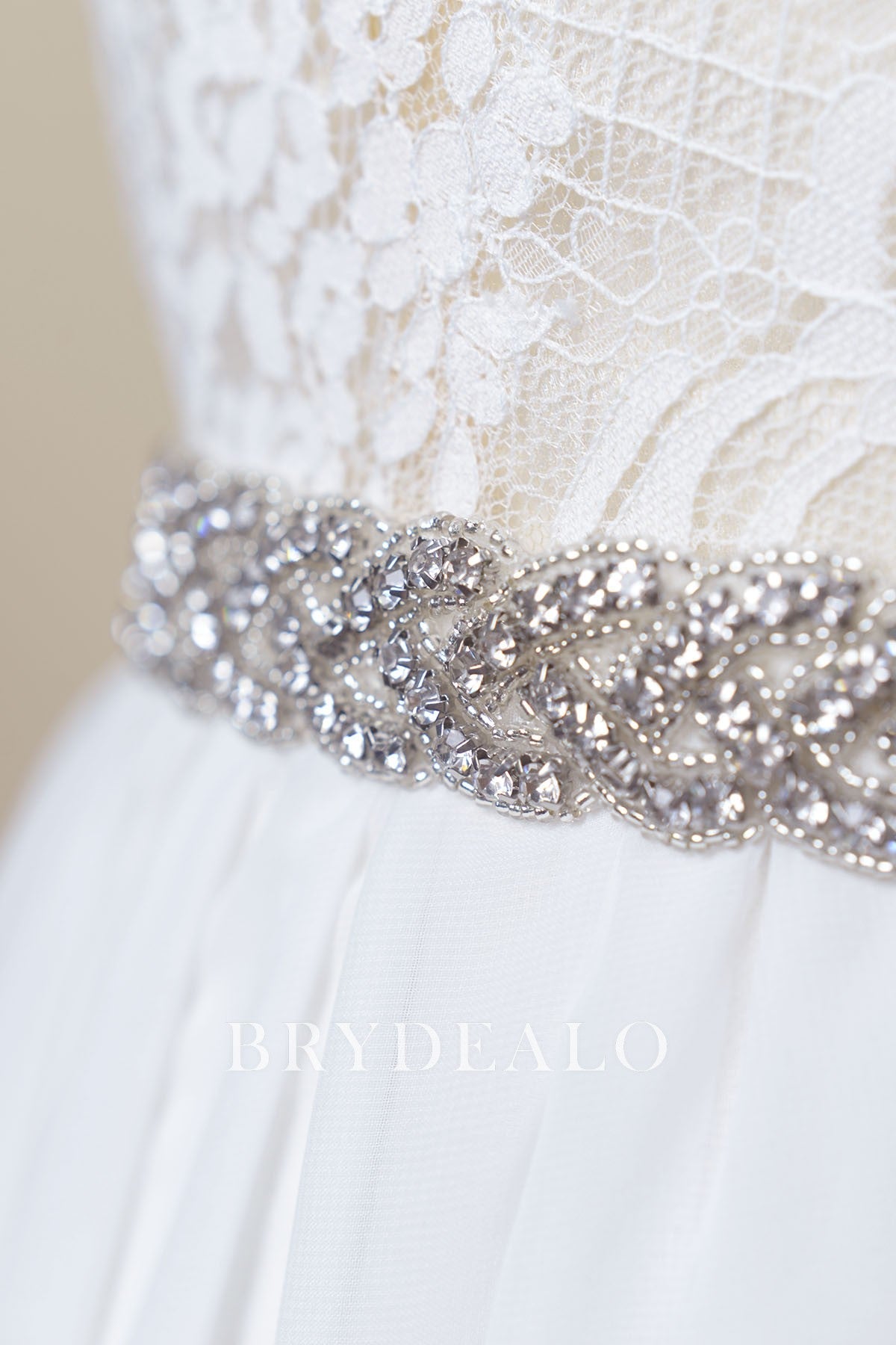 Twining Rhinestones Satin Bridal Belt for sale