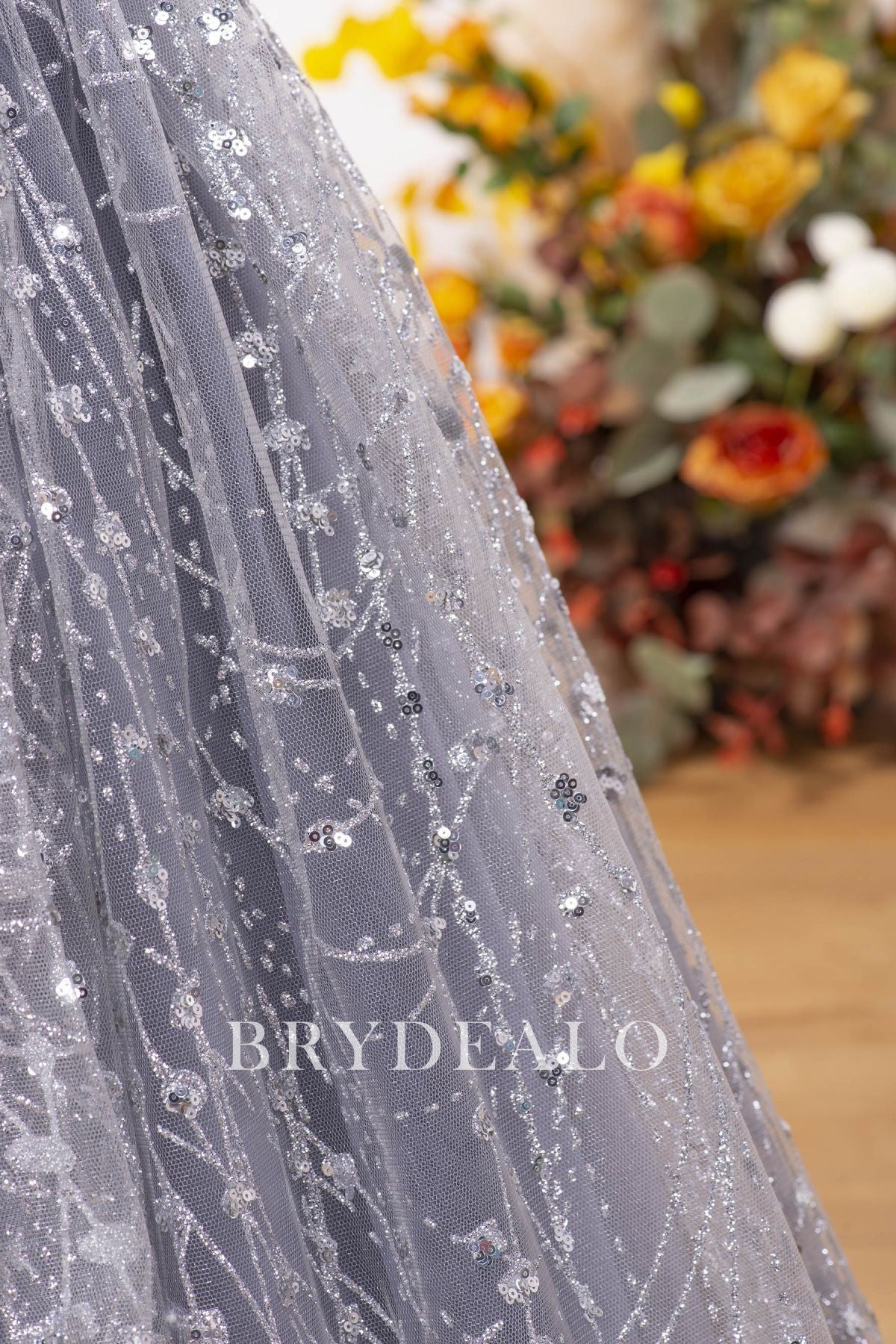 Dusty Blue Glitter Little Girl Dress Online