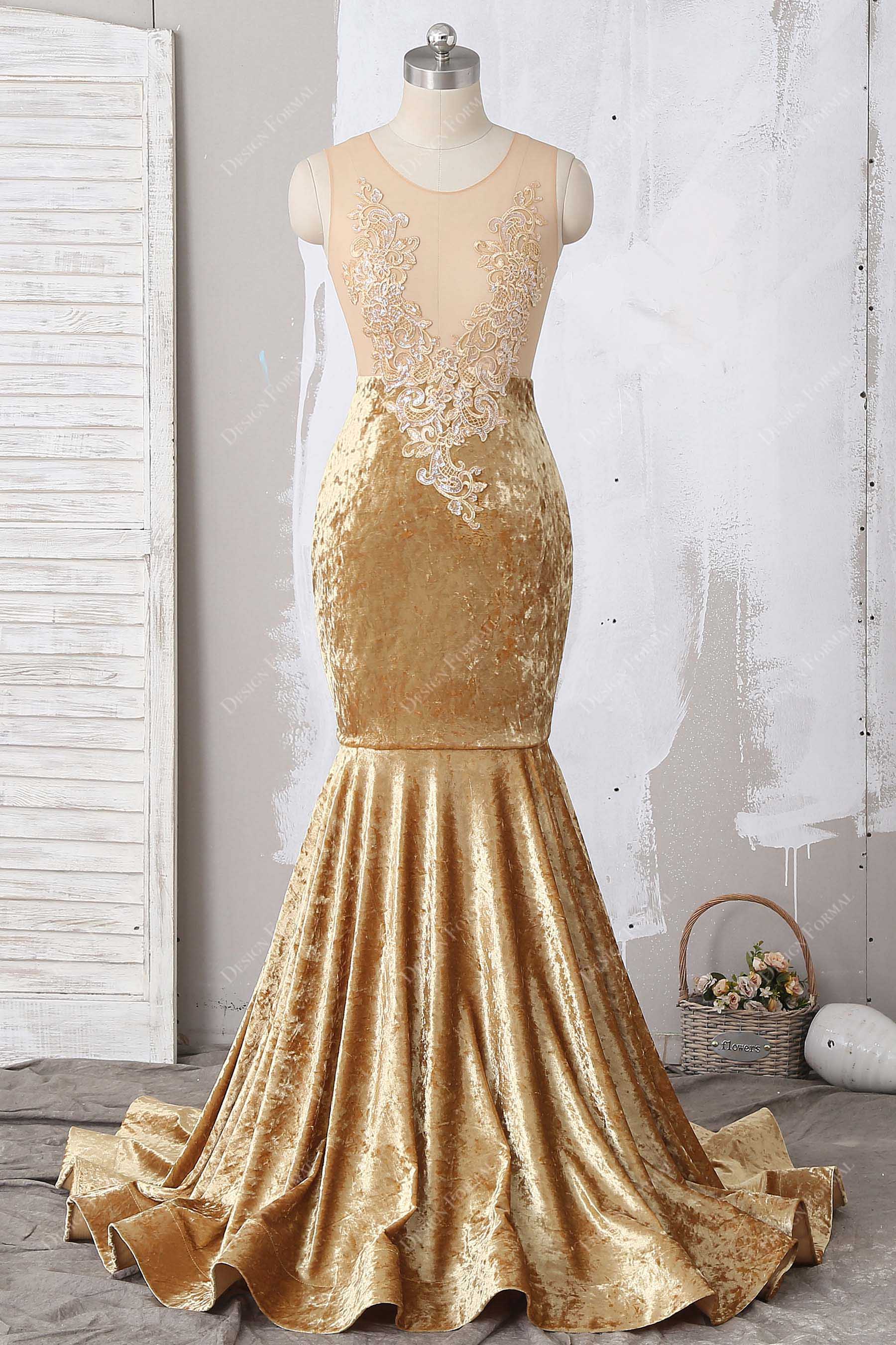 sheer gold dress Gold Beaded Cape Dress With High Slit And Sheer Layers 38962
