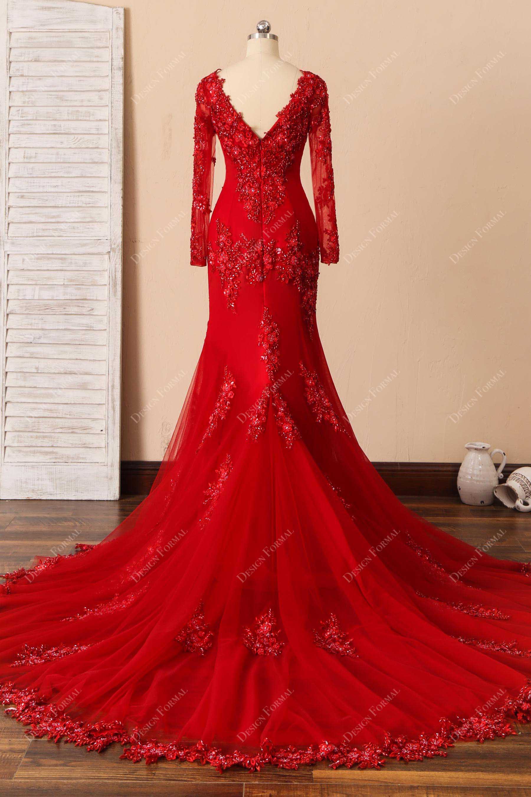 gorgeous mermaid beaded appliques prom dress