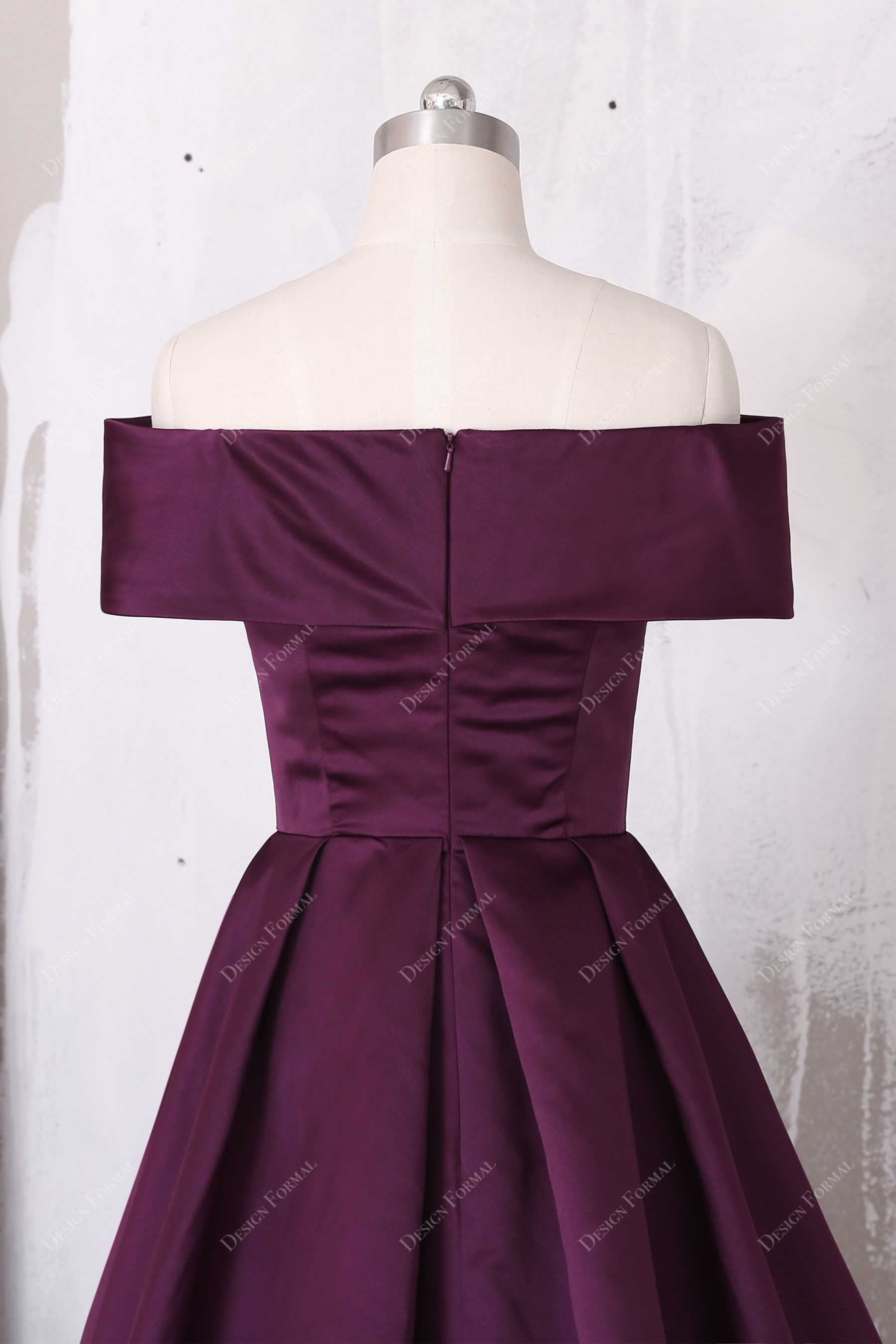 grape off shoulder dress