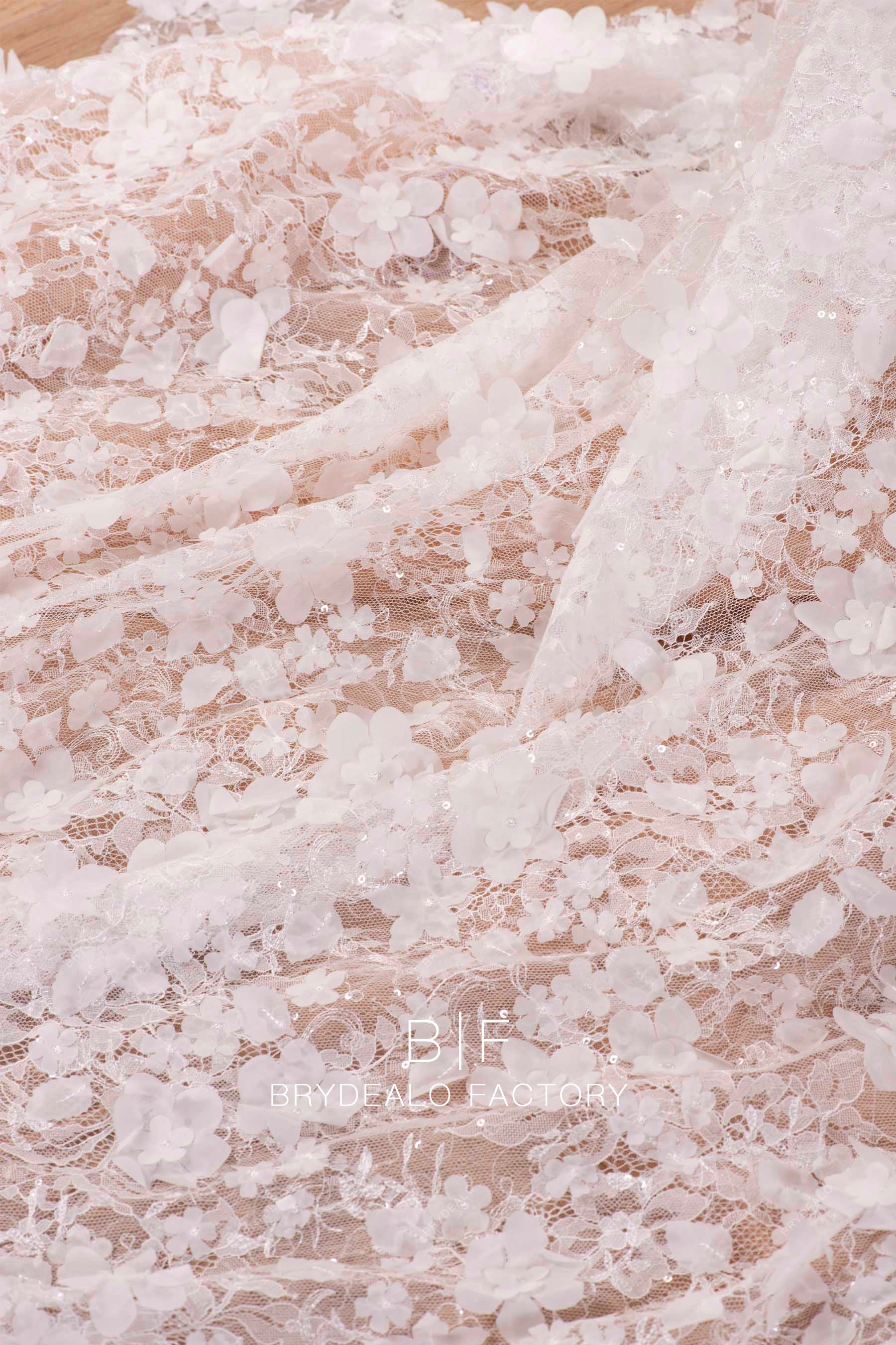 high-end flower bridal lace for romantic dress