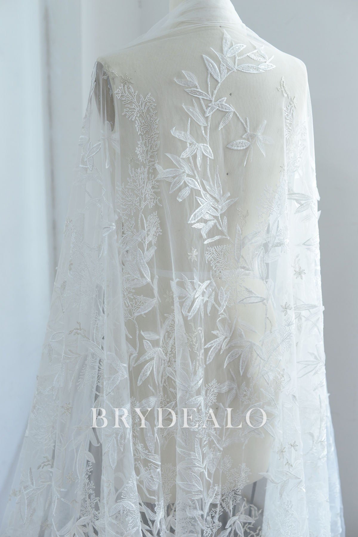 High-end Sequined Bridal Lace Fabric for Dresses