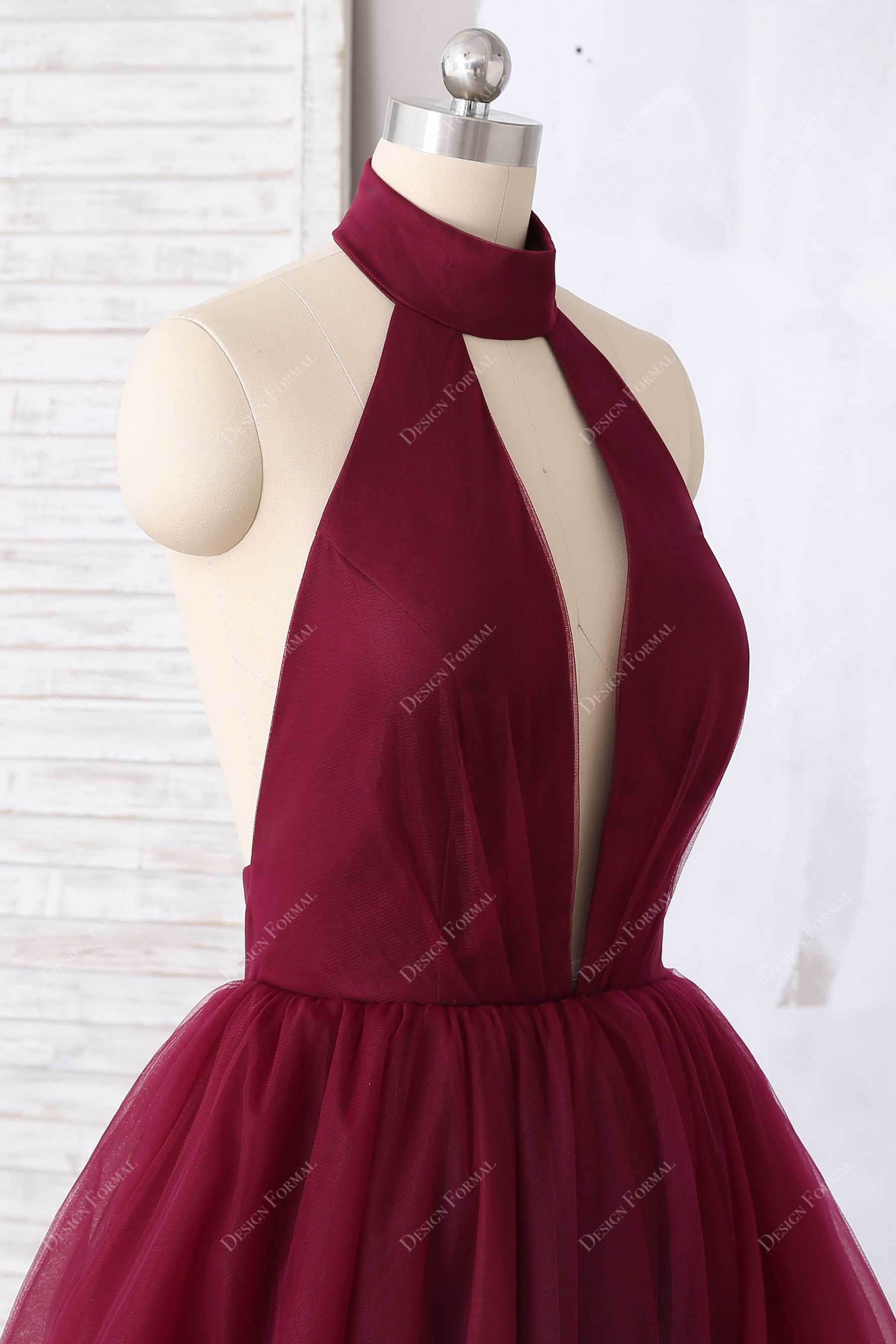 high neck sleeveless dress