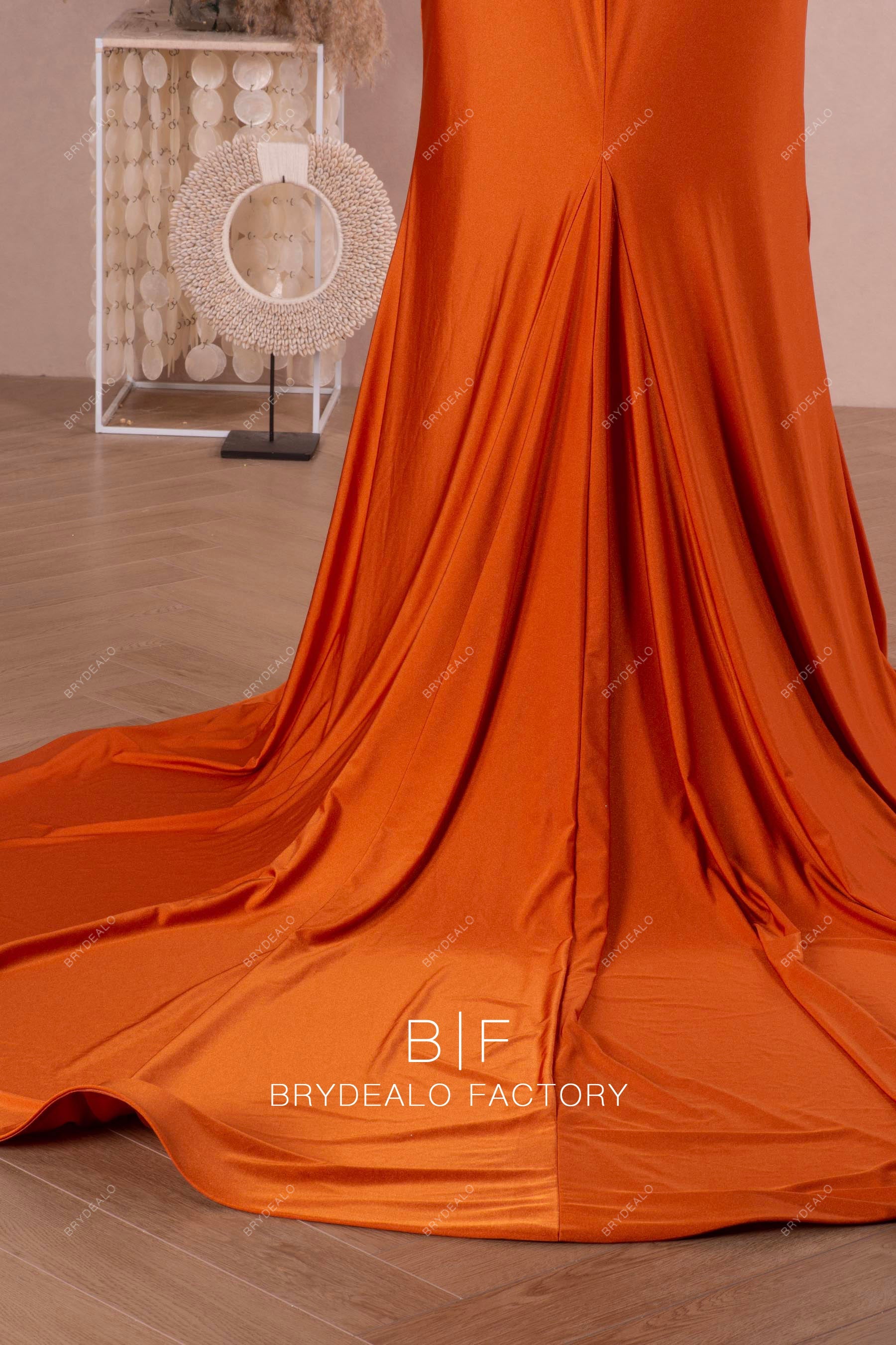 horsehair long train bridesmaid dress