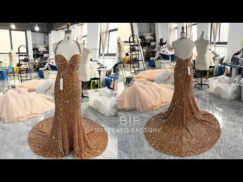 gold sparkly halter sweetheart neck mermaid prom dress