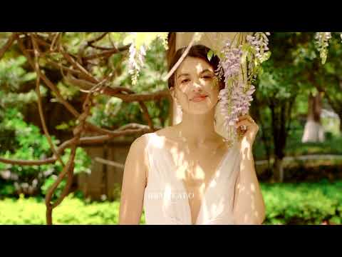 romantic pleated tulle Aline wedding dress