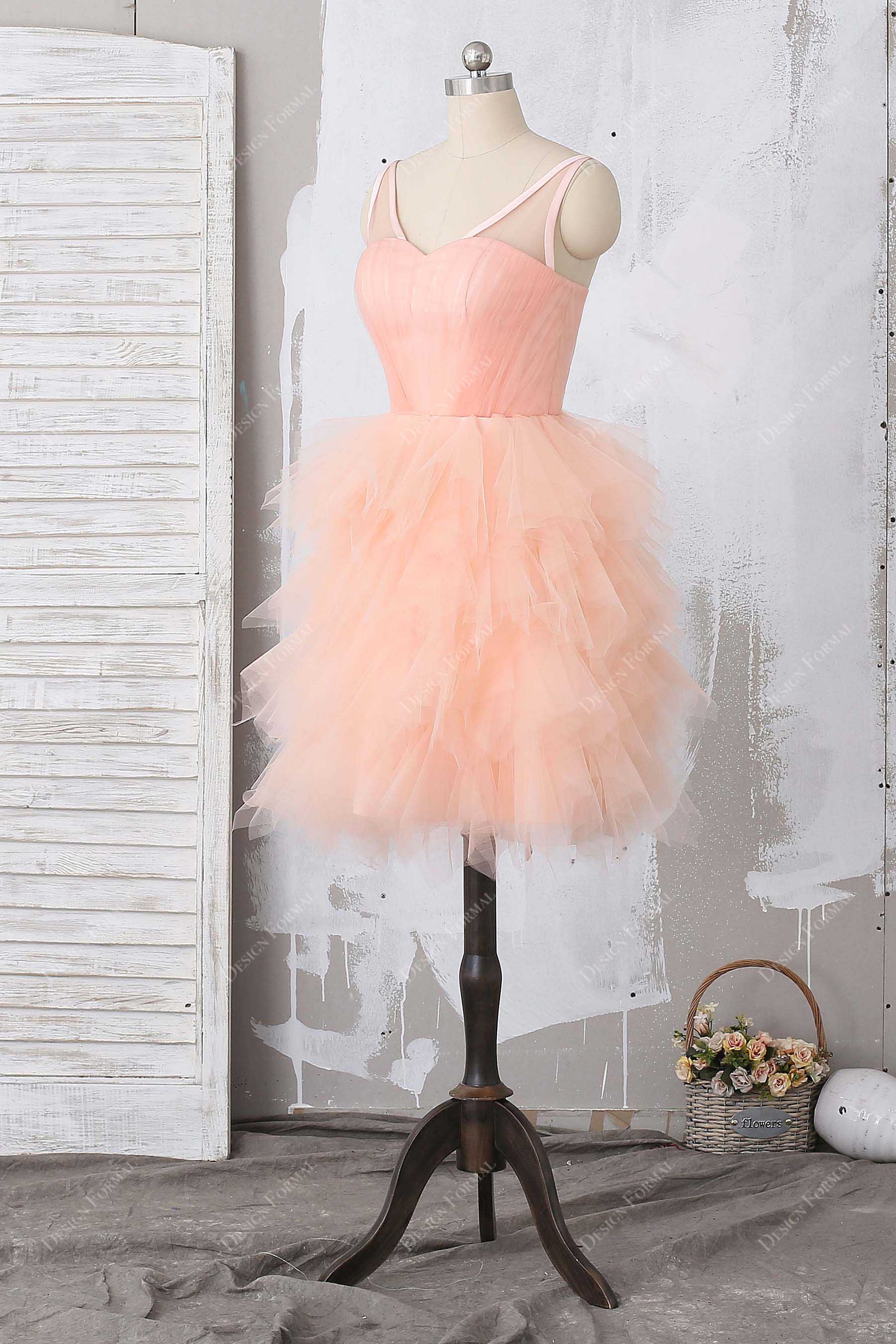 illusion V-neck short homecoming dress