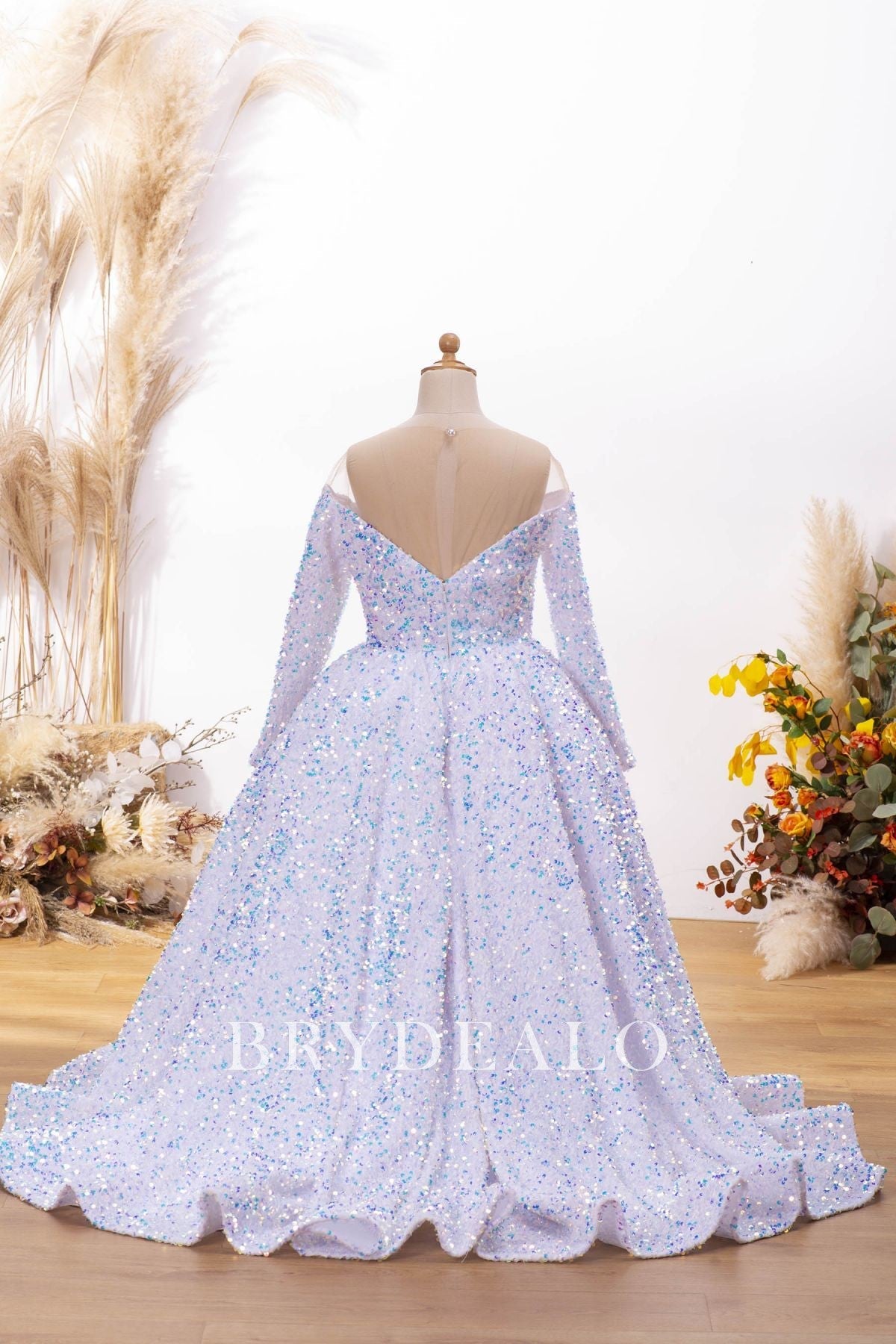 Long Court Train Ball Gown Flower Girl Ball Gown For Wedding