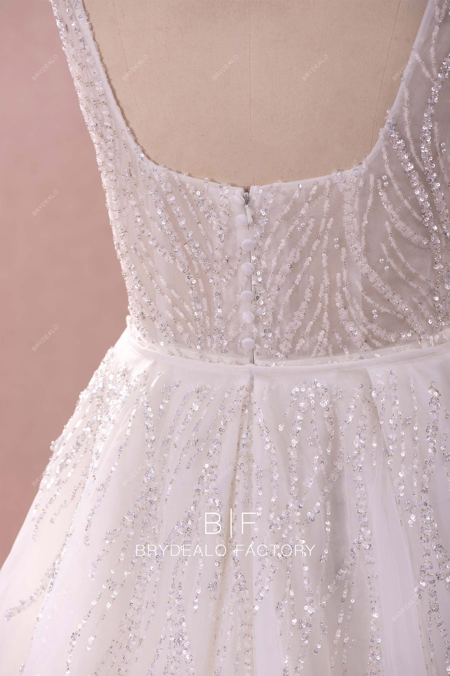 open back illusion buttoned back bridal gown