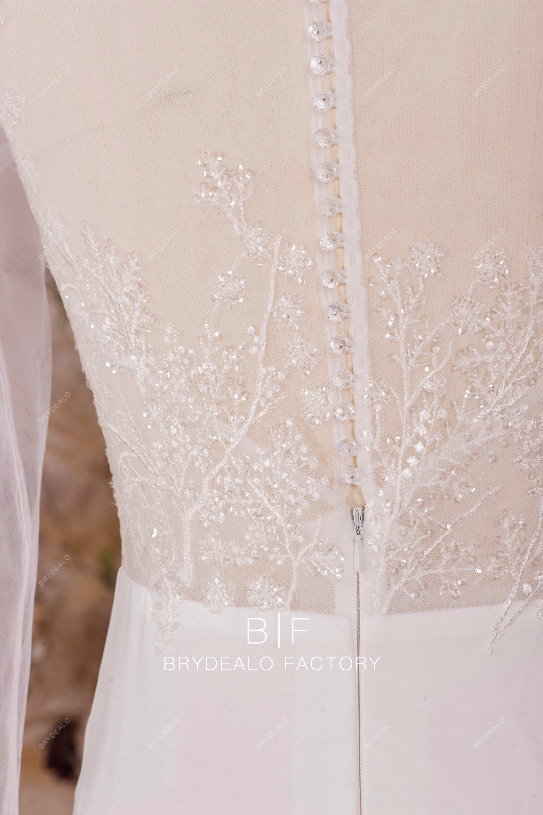 designer sparkly sequined lace fall wedding dress