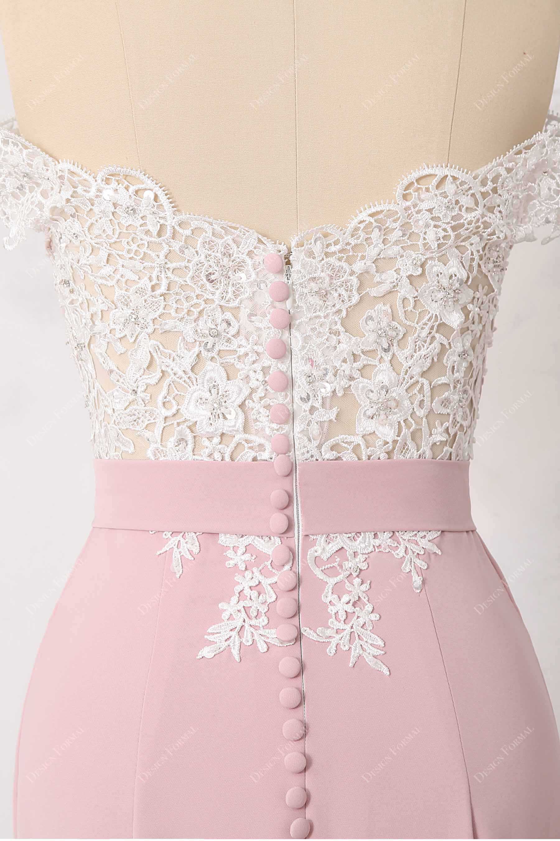 illusion lace back prom dress