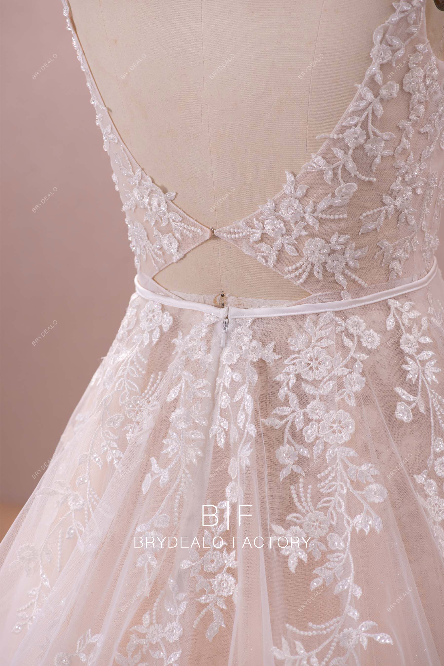 illusion keyhole back wedding dress