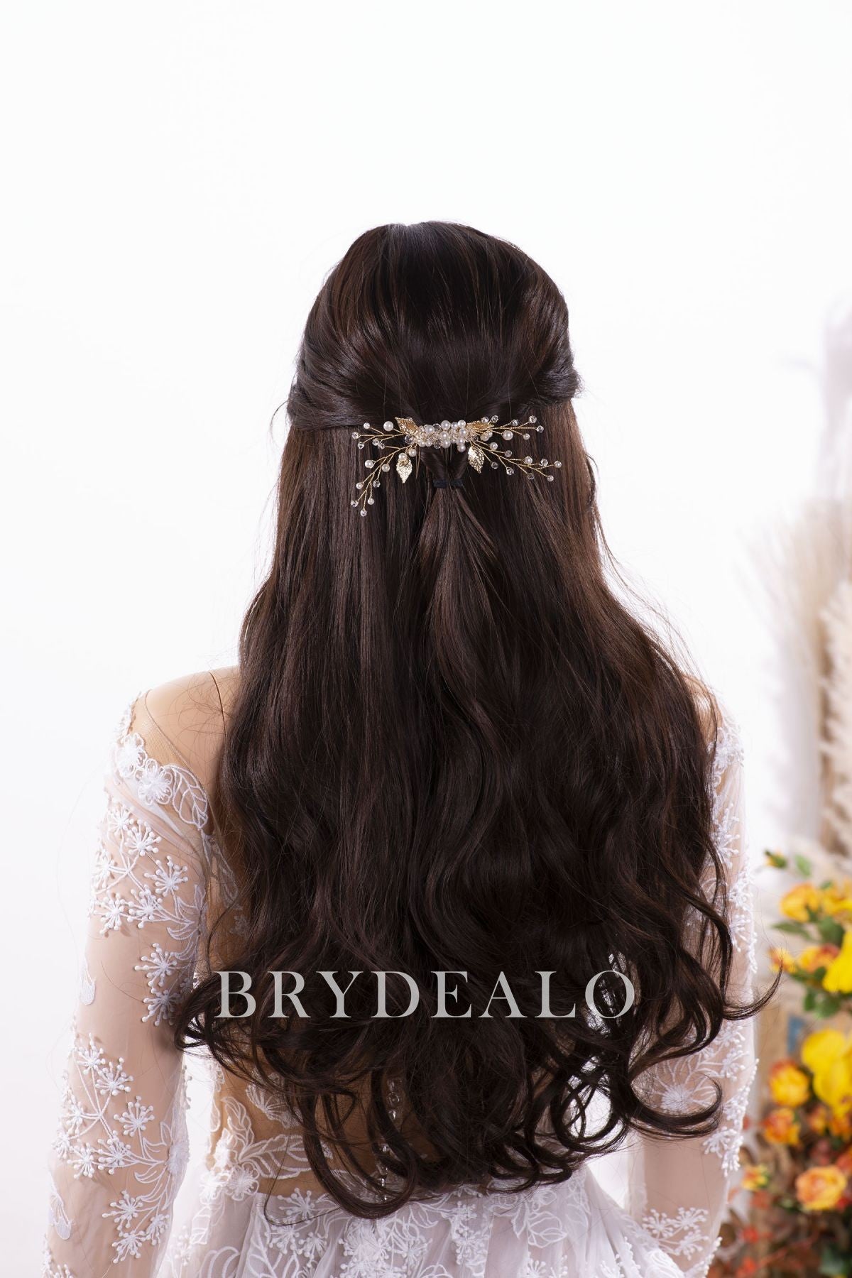 Best Pearls Rhinestones Gold Bridal Comb