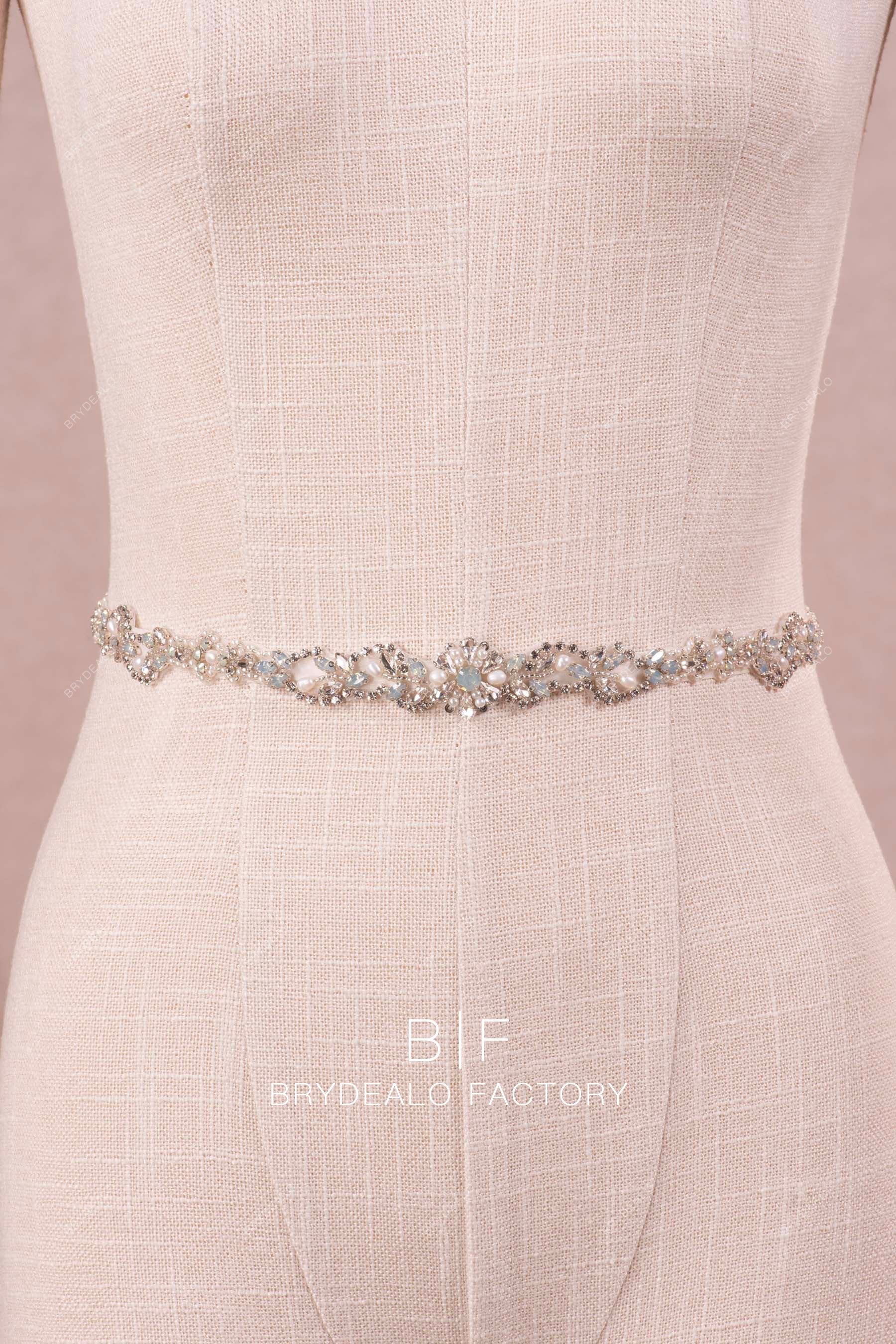 Best Hand-Sewn Rhinestones Beaded Bridal Belt for Wedding Dress, Black
