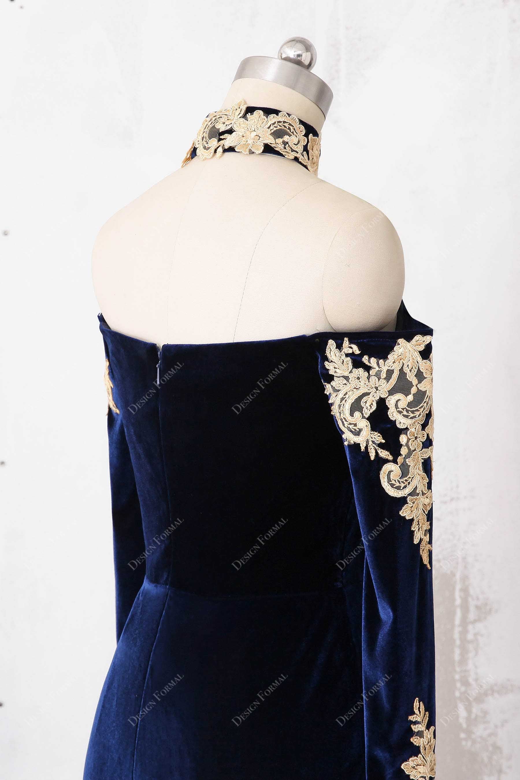 navy velvet dress