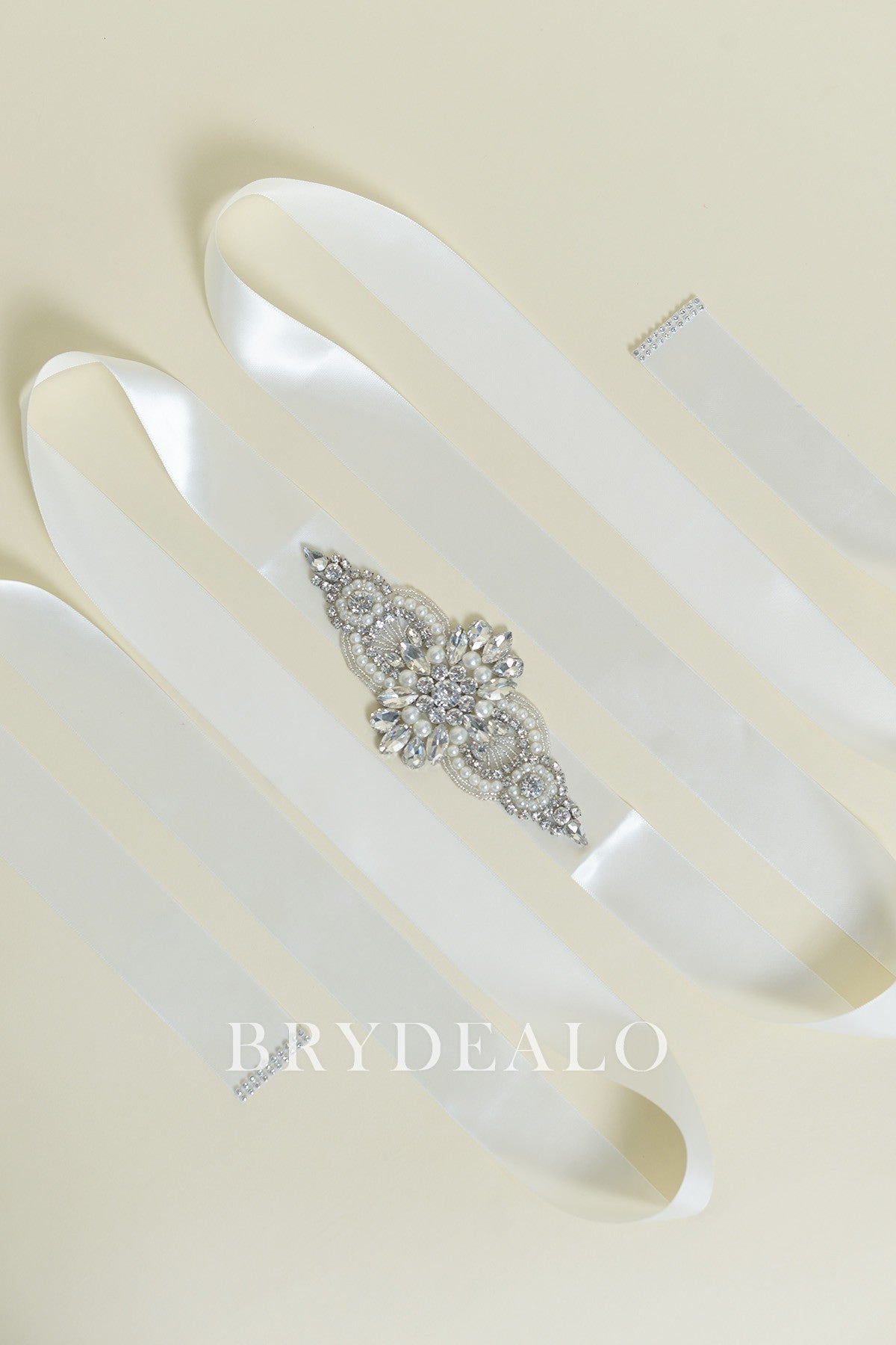 Best Rhinestones Pearls Satin Bridal Sash