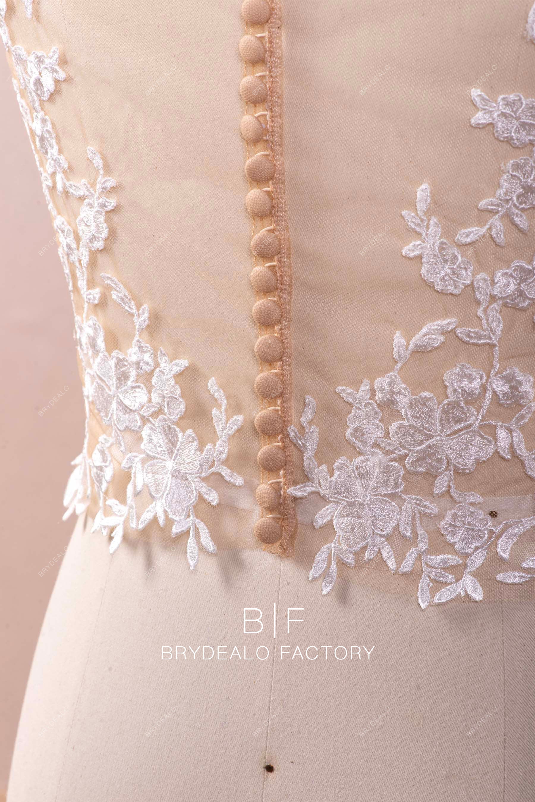 best nude tulle buttoned wedding dress bolero