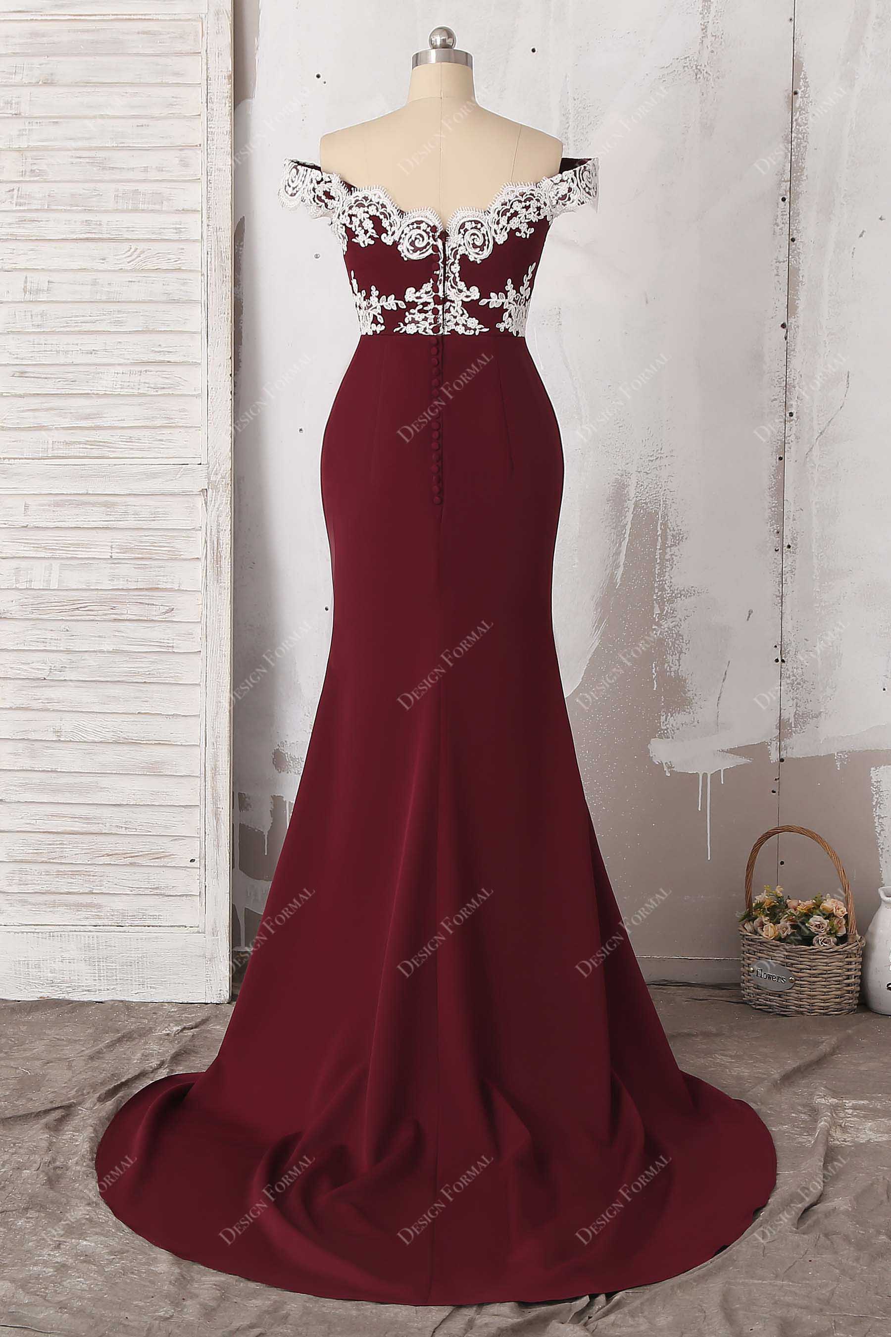 off-shoulder mermaid bridesmaid gown