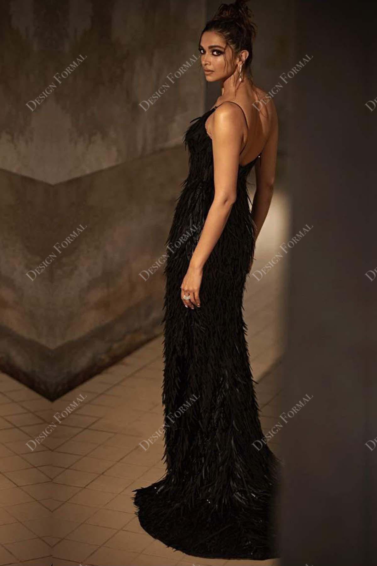 open back black sparkly celebrity dress
