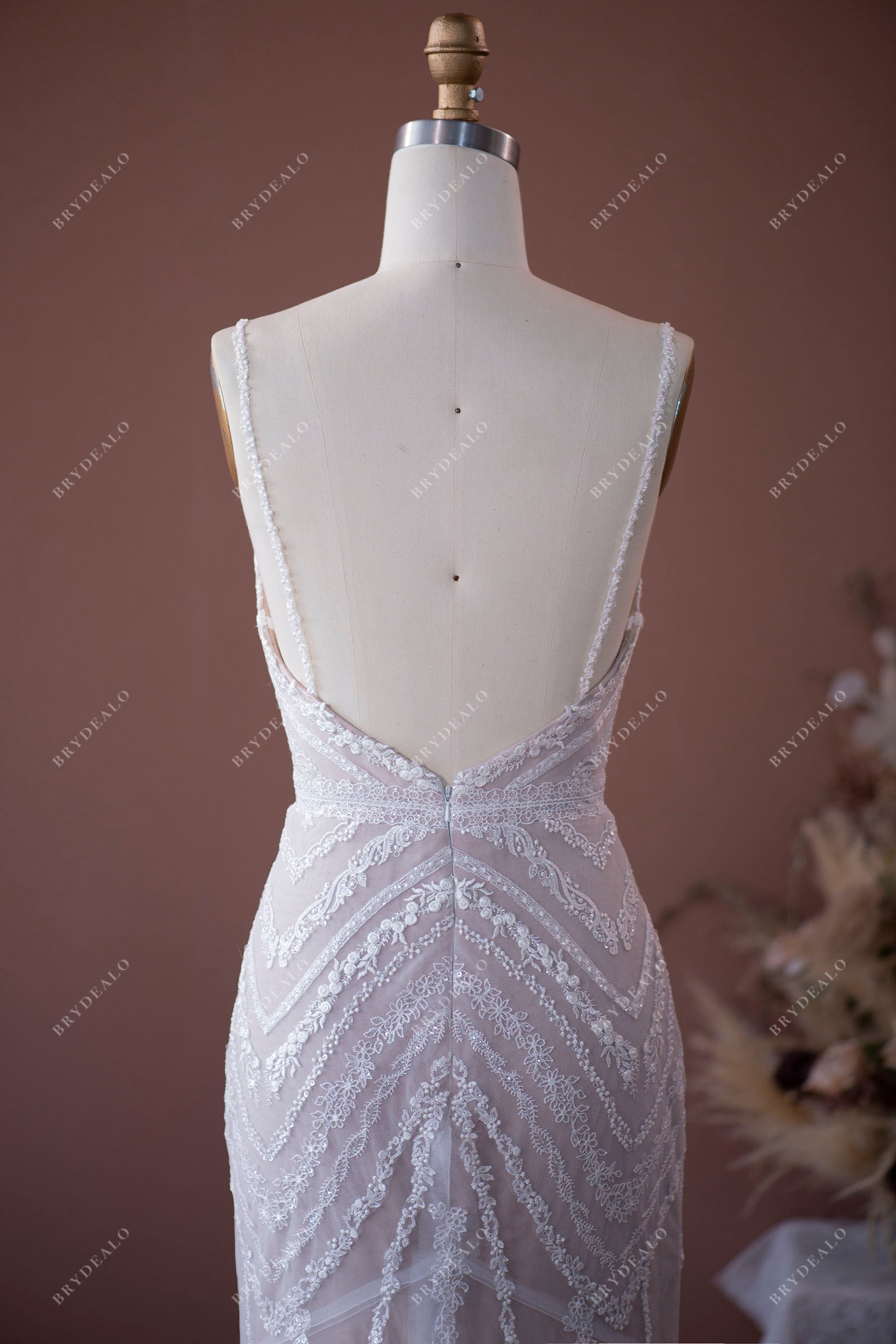 open back summer bridal gown