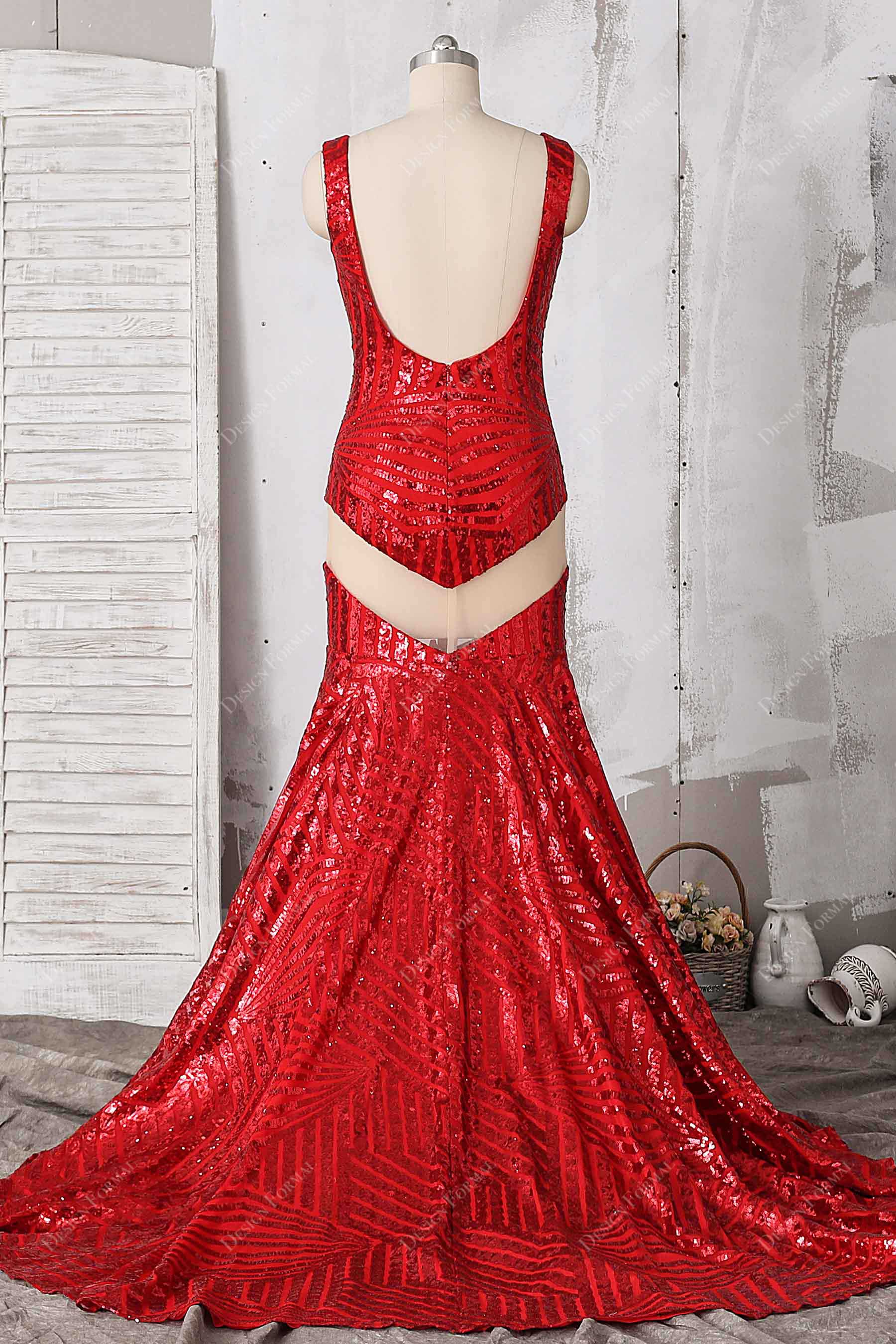 open back mermaid prom dress