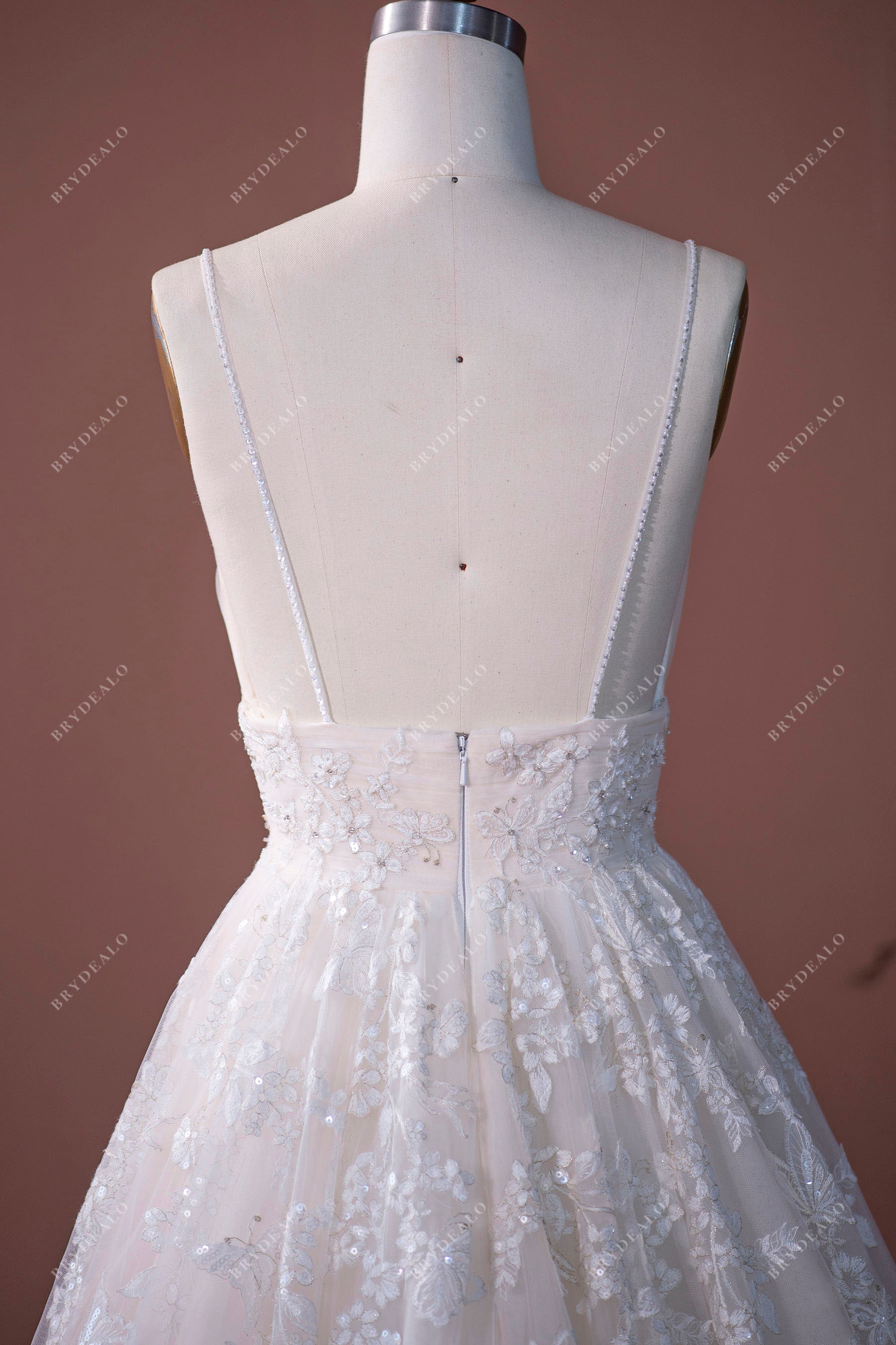 open back spring bridal gown