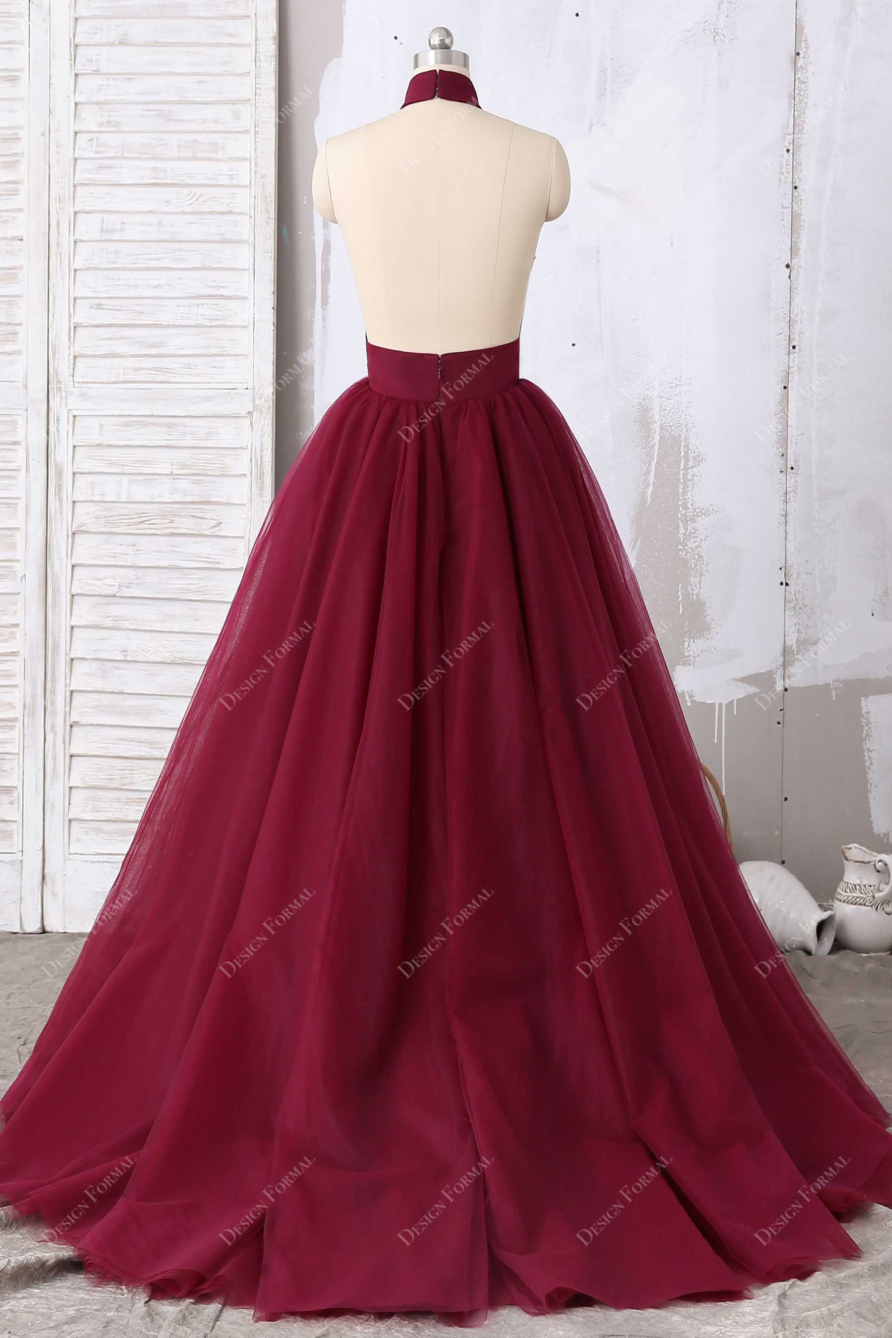 open back tulle dress