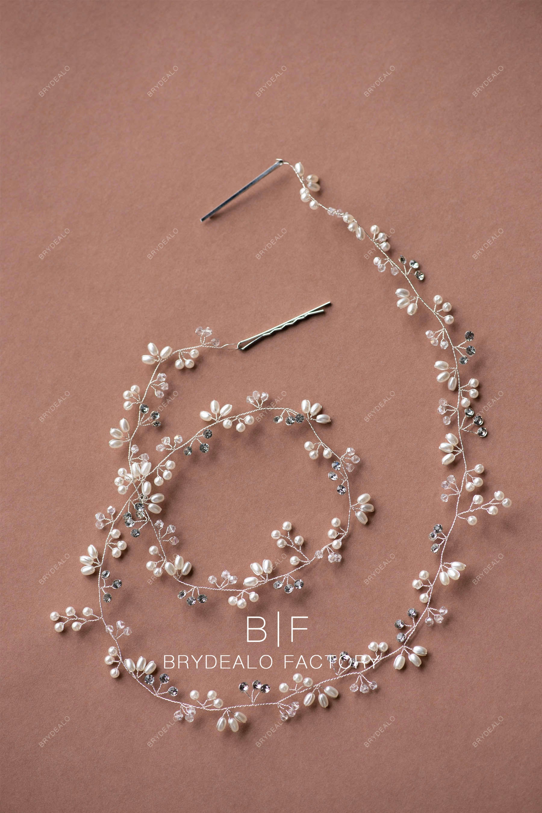 designer pearl crystal bridal headband