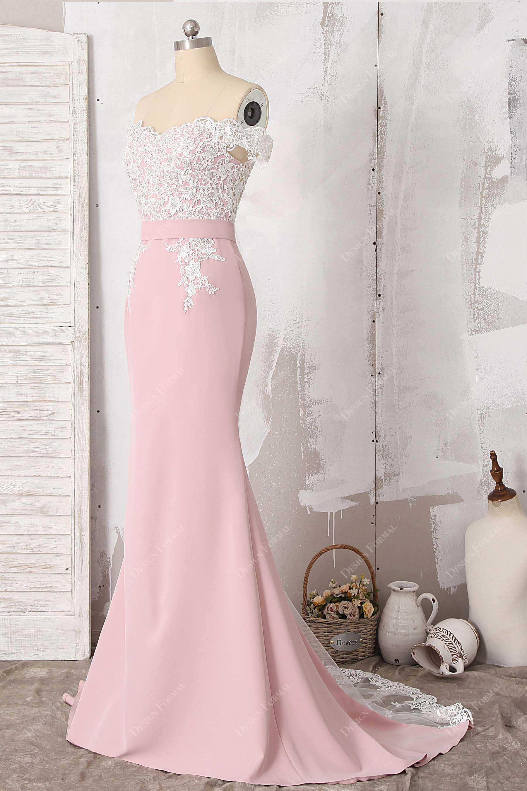 pink matte mermaid prom dress