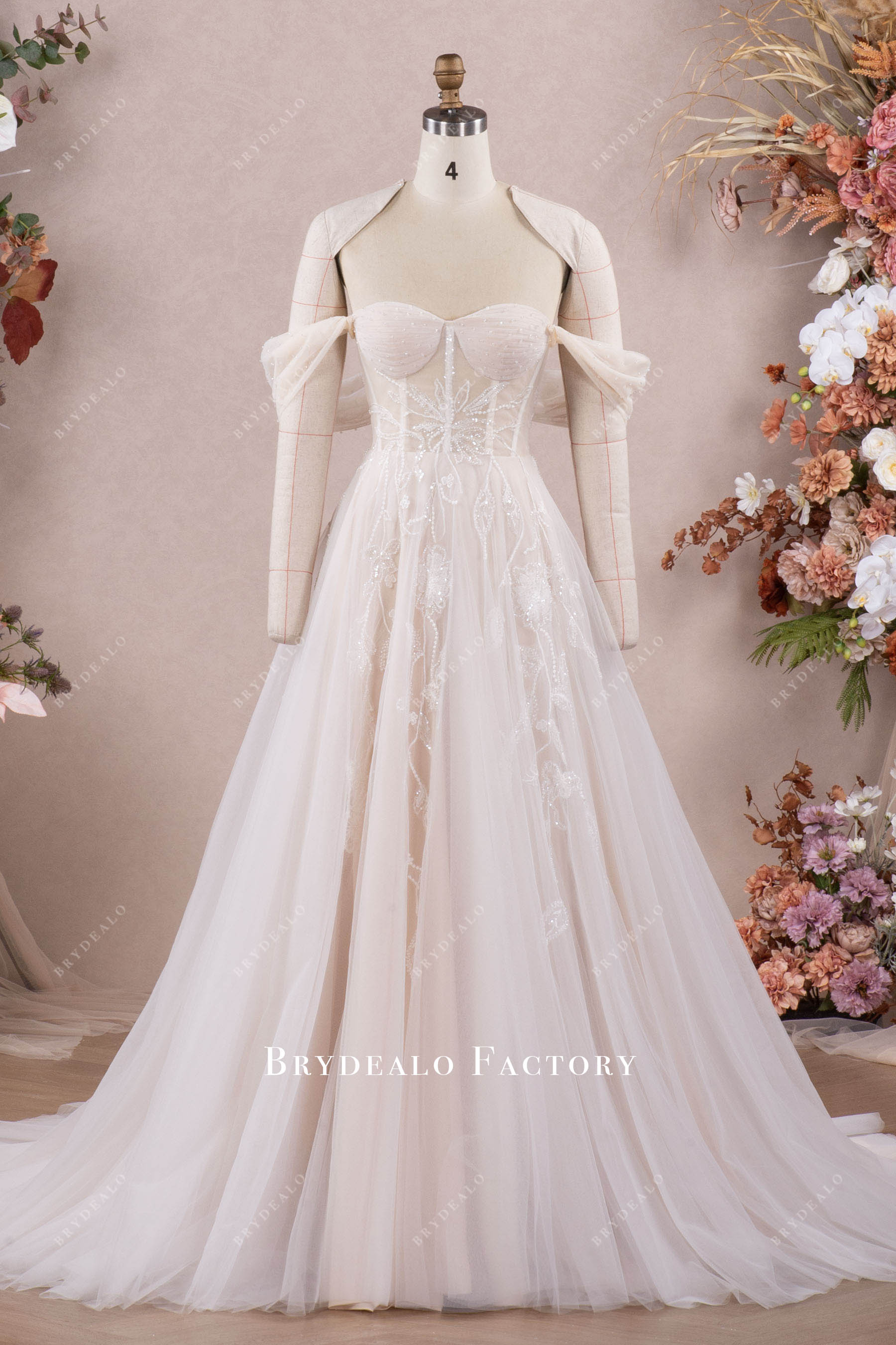 aline wedding dress off shoulder Elegant Off-the-Shoulder A-Line Wedding Dress with Floral Lace Detailing Plus Size Size 24W