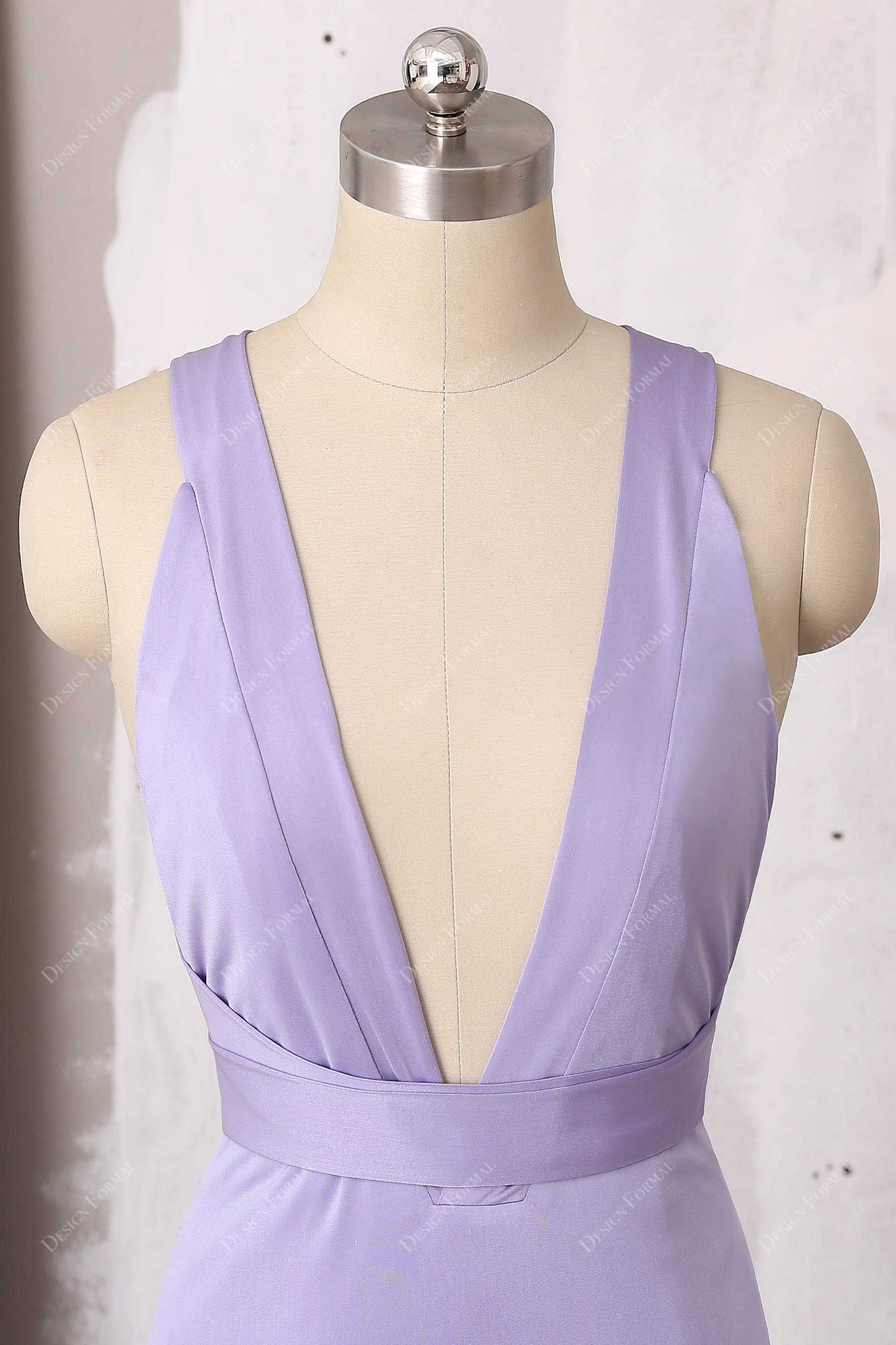 plunging V-neck bodice
