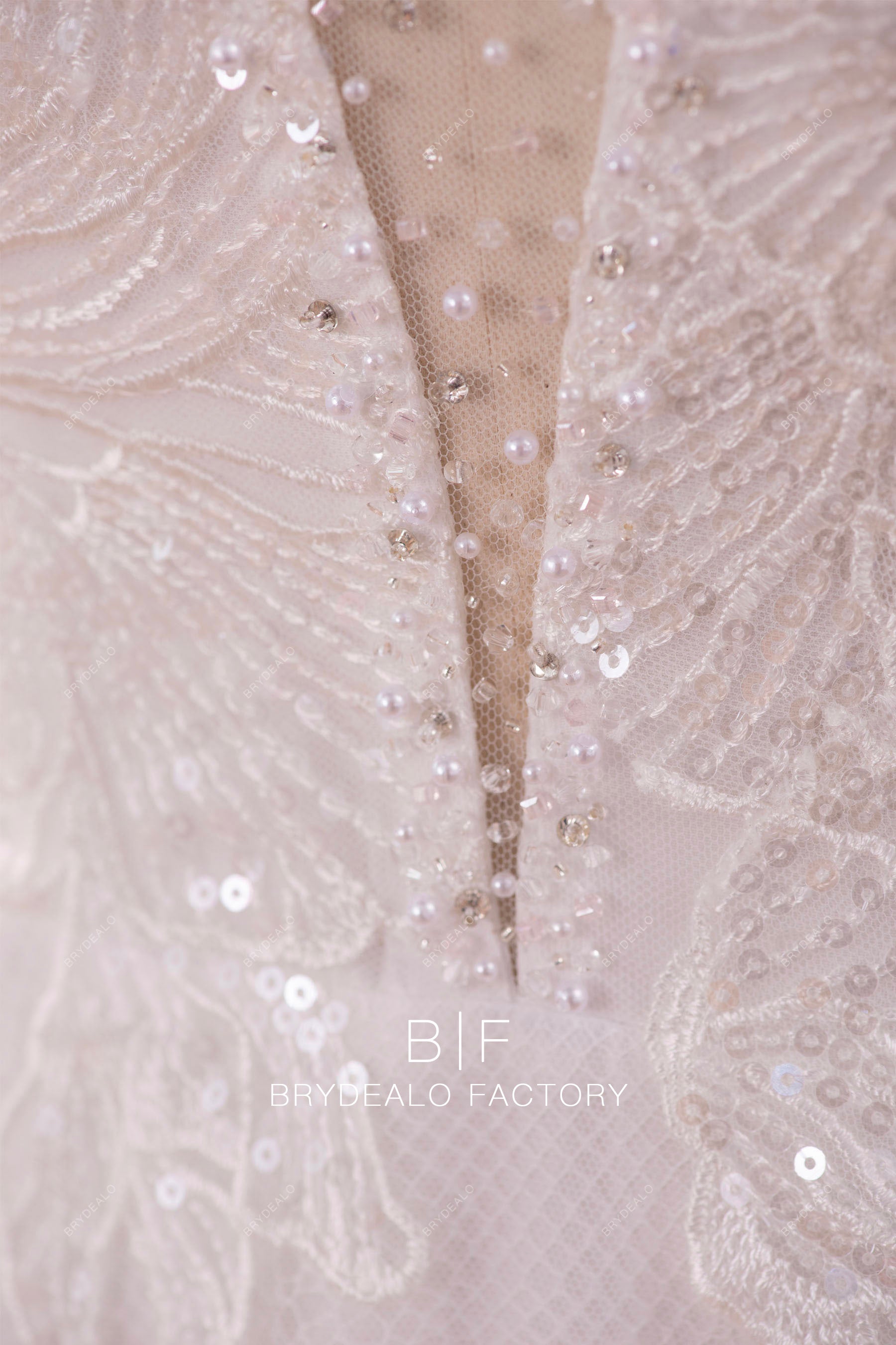 plunging crystal neck bridal gown