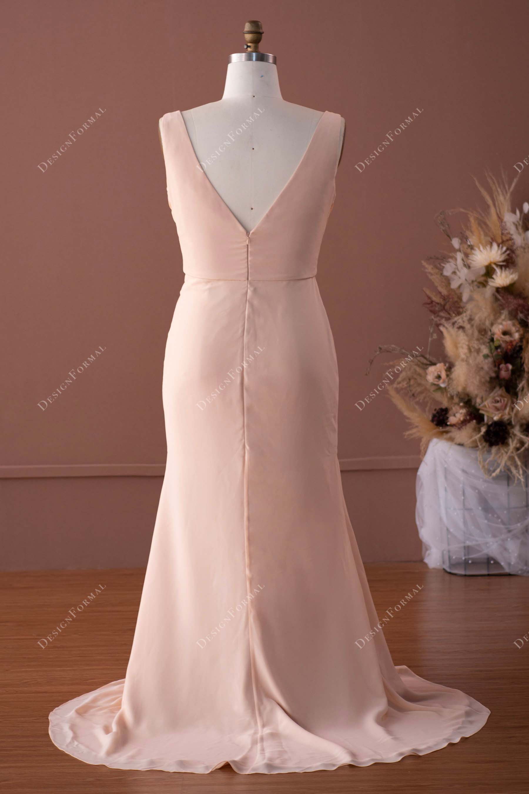 Plus size V-back Mermaid Bridesmaid Dress