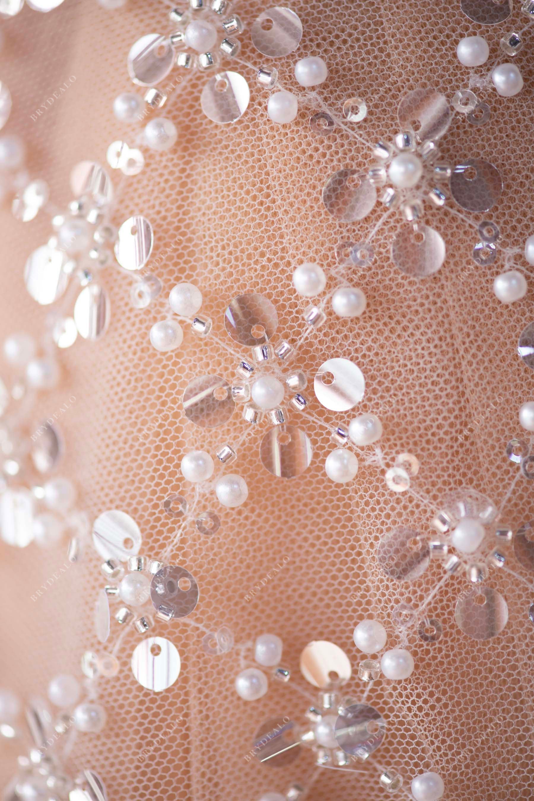 designer rhombus sparkling bridal lace fabric for sale