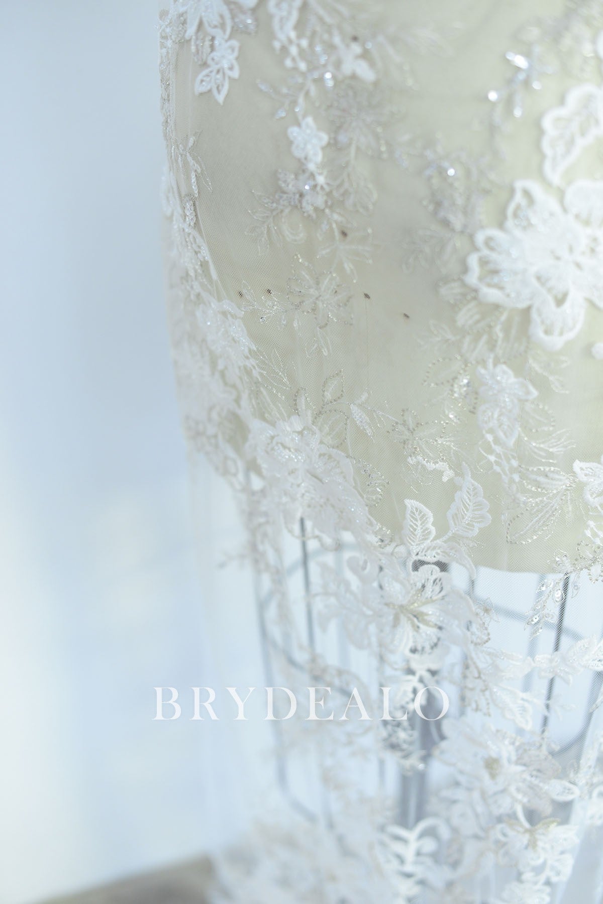 Romantic Flower Embroidered Lace Fabric By the yard