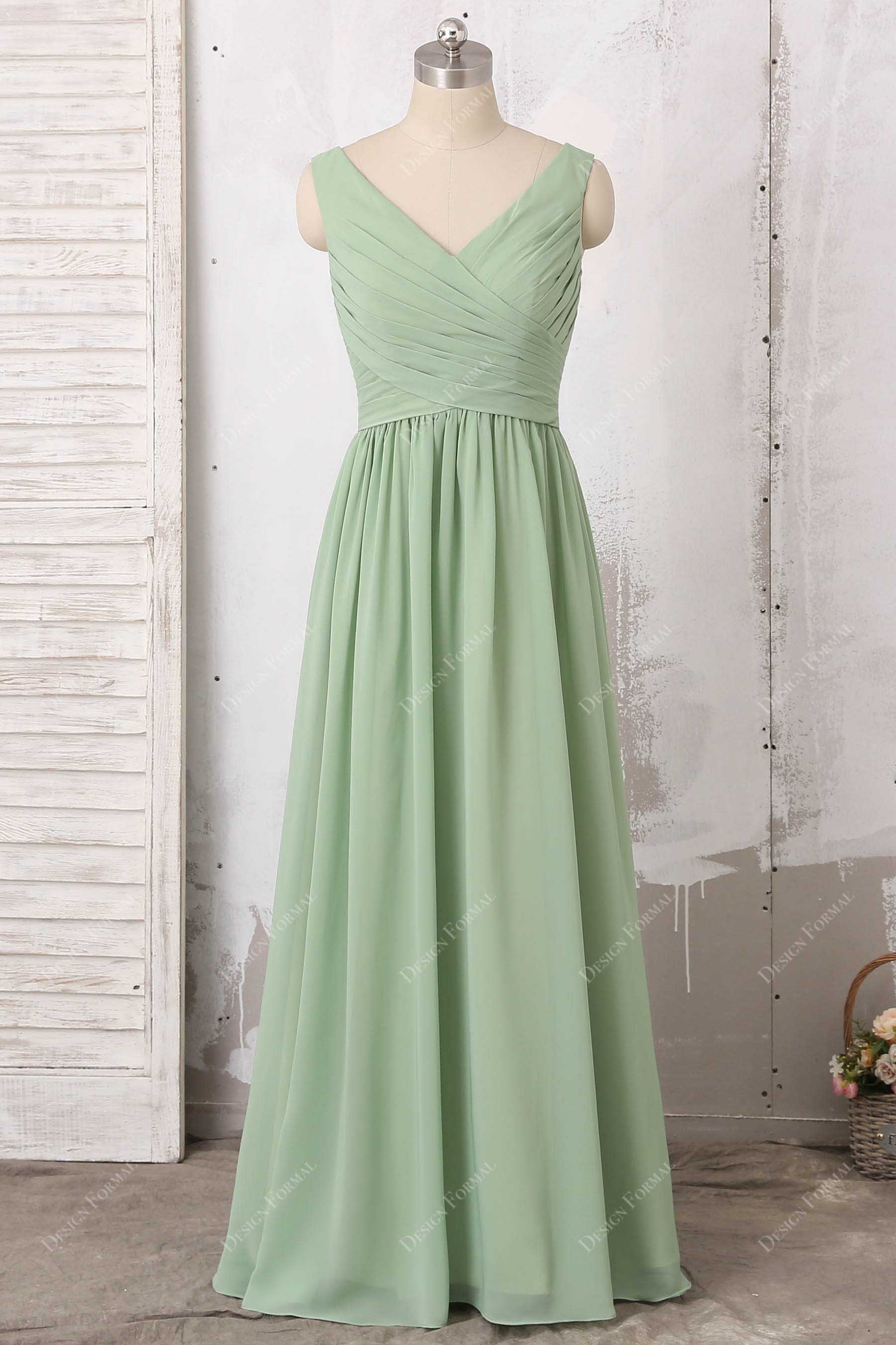knee length dresses for ladies Aidan Mattox Pleated Chiffon Gown, 0 / Black main image 1