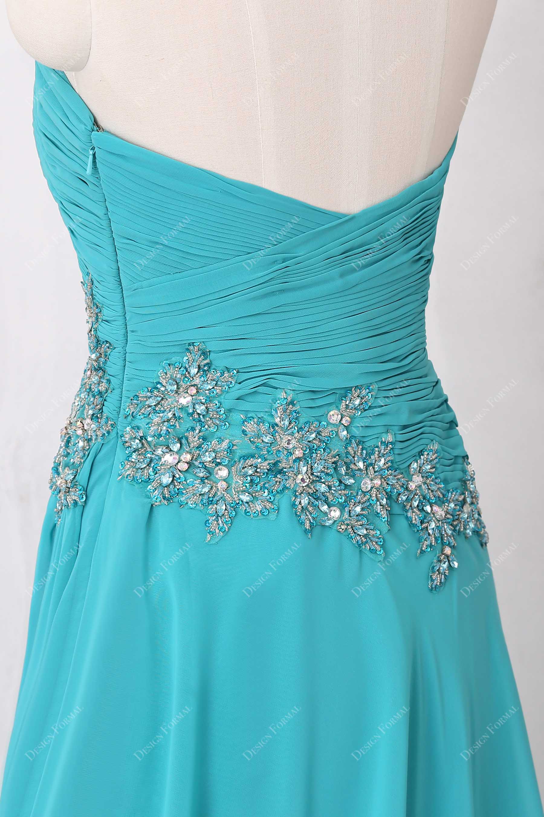 sequined appliques side zipper